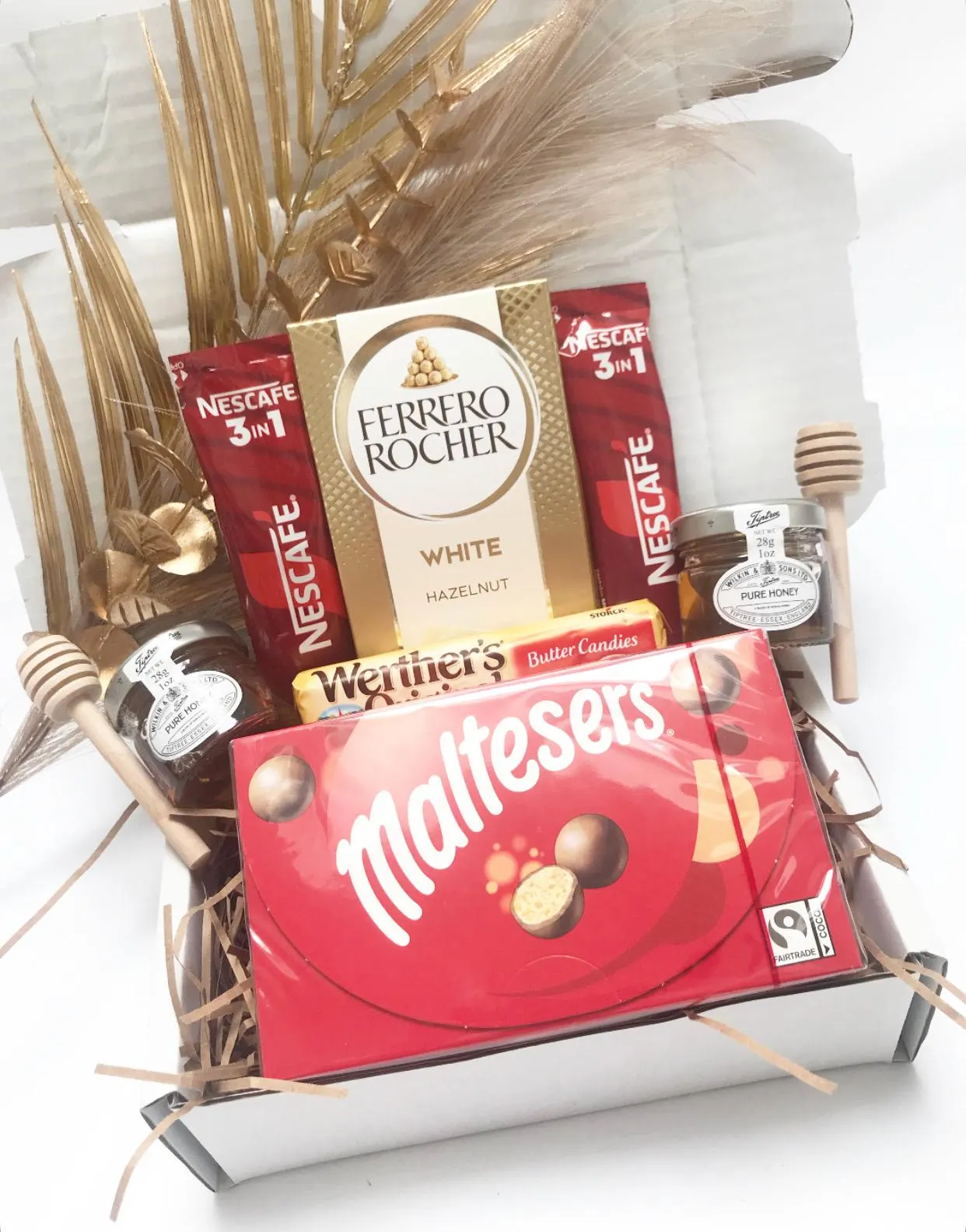 Luxury His & Hers Wedding Foodie Hamper Gift for Couple Parents Cosy Treats Hug in a Box Biscuits Family Friends Sibling New Home - image 4