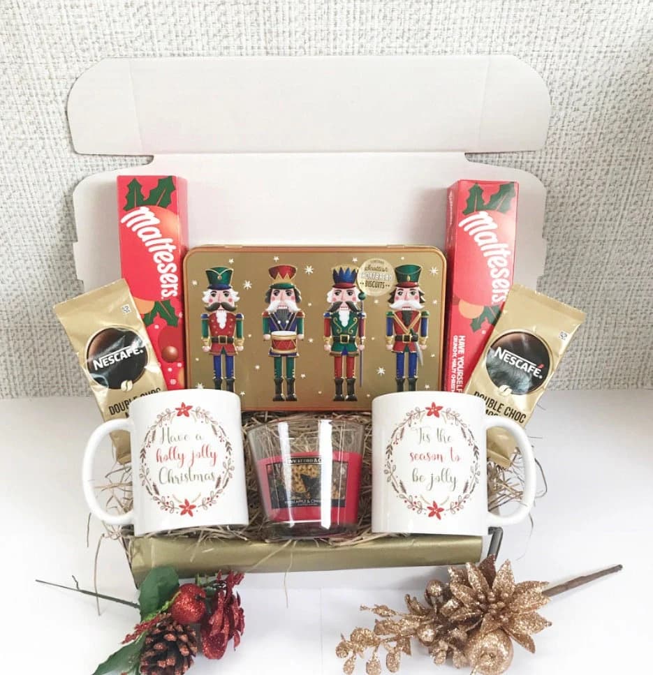 Luxury His & Hers Christmas Foodie Hamper Couple Gift Wedding Parents Cosy Treats Party Hug in a Box New House Biscuits Secret Santa