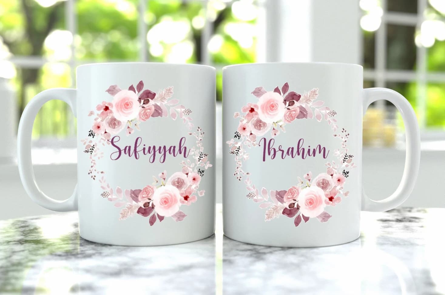 Personalised Mugs Islamic Wedding Gift Nikah Walimah Engagement Anniversary Bride Groom Gift for Couple Hamper Filler Keepsake Gift Ramadan