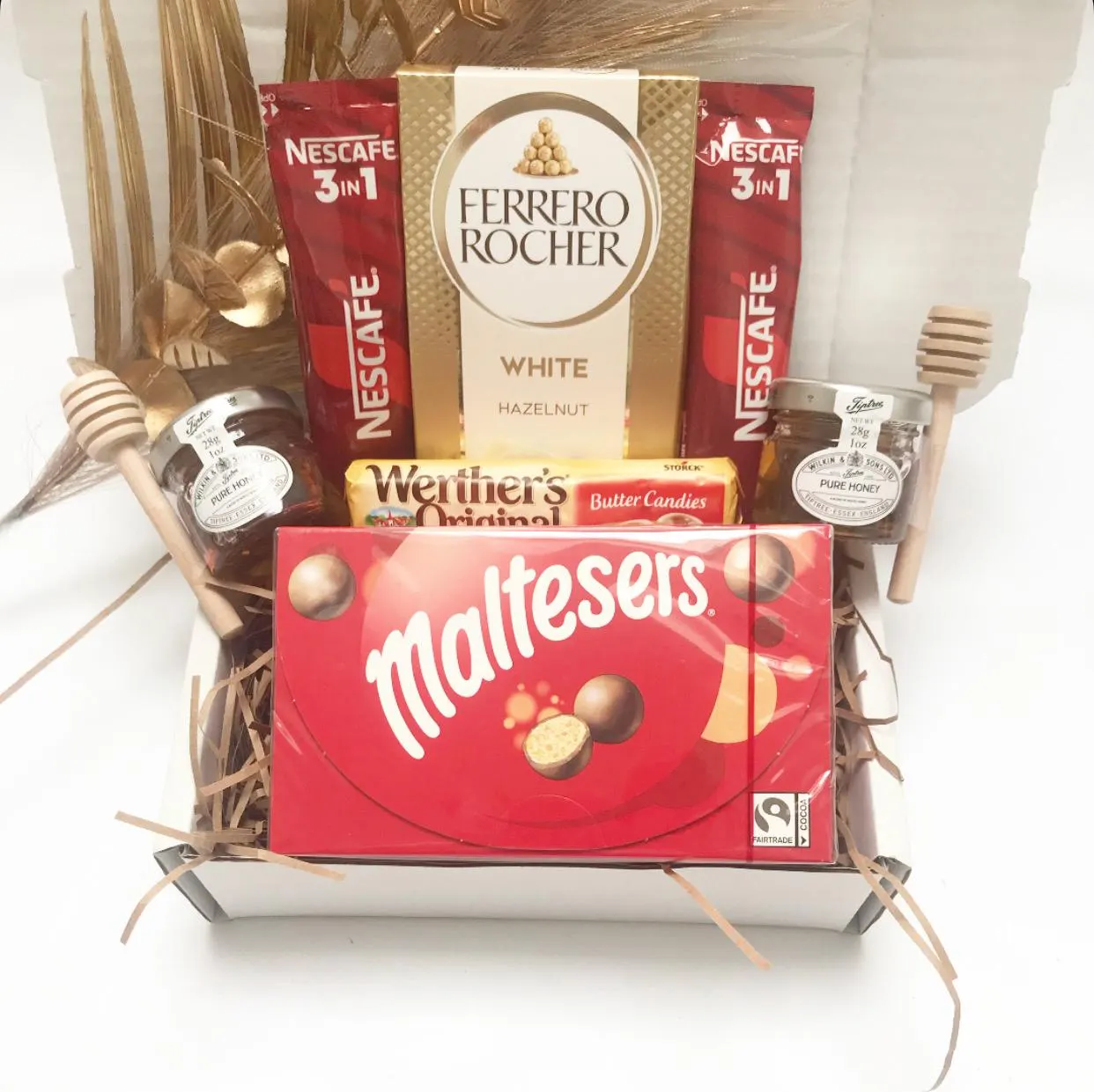 Luxury His & Hers Wedding Foodie Hamper Gift for Couple Parents Cosy Treats Hug in a Box Biscuits Family Friends Sibling New Home - image 5