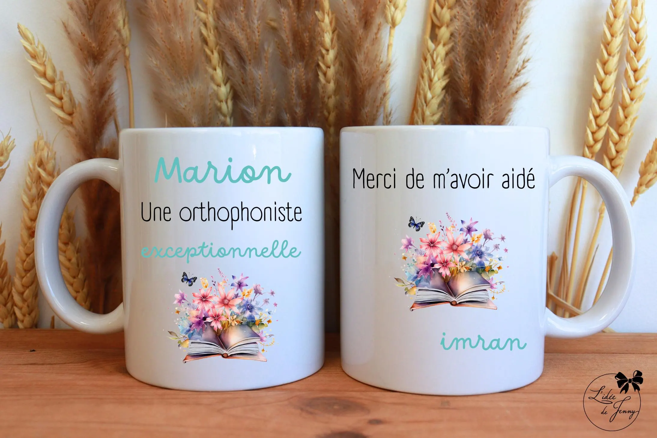 Mug personnalisé orthophoniste – Cadeau avec prénom de l’orthophoniste et de l’enfant – Merci pour votre accompagnement