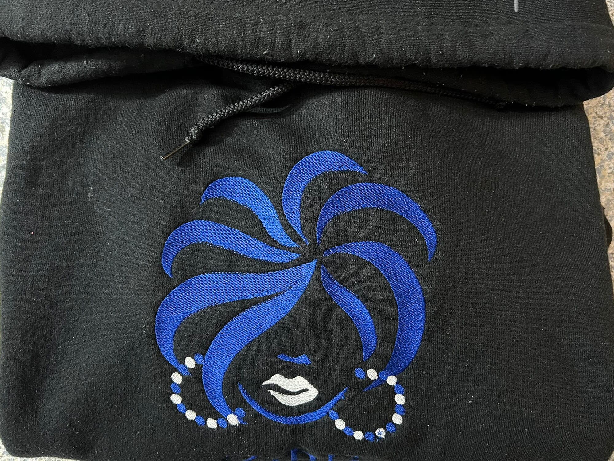 Sorority Colors Hair Lady Embroidered Design T-Shirt | Sweatshirt