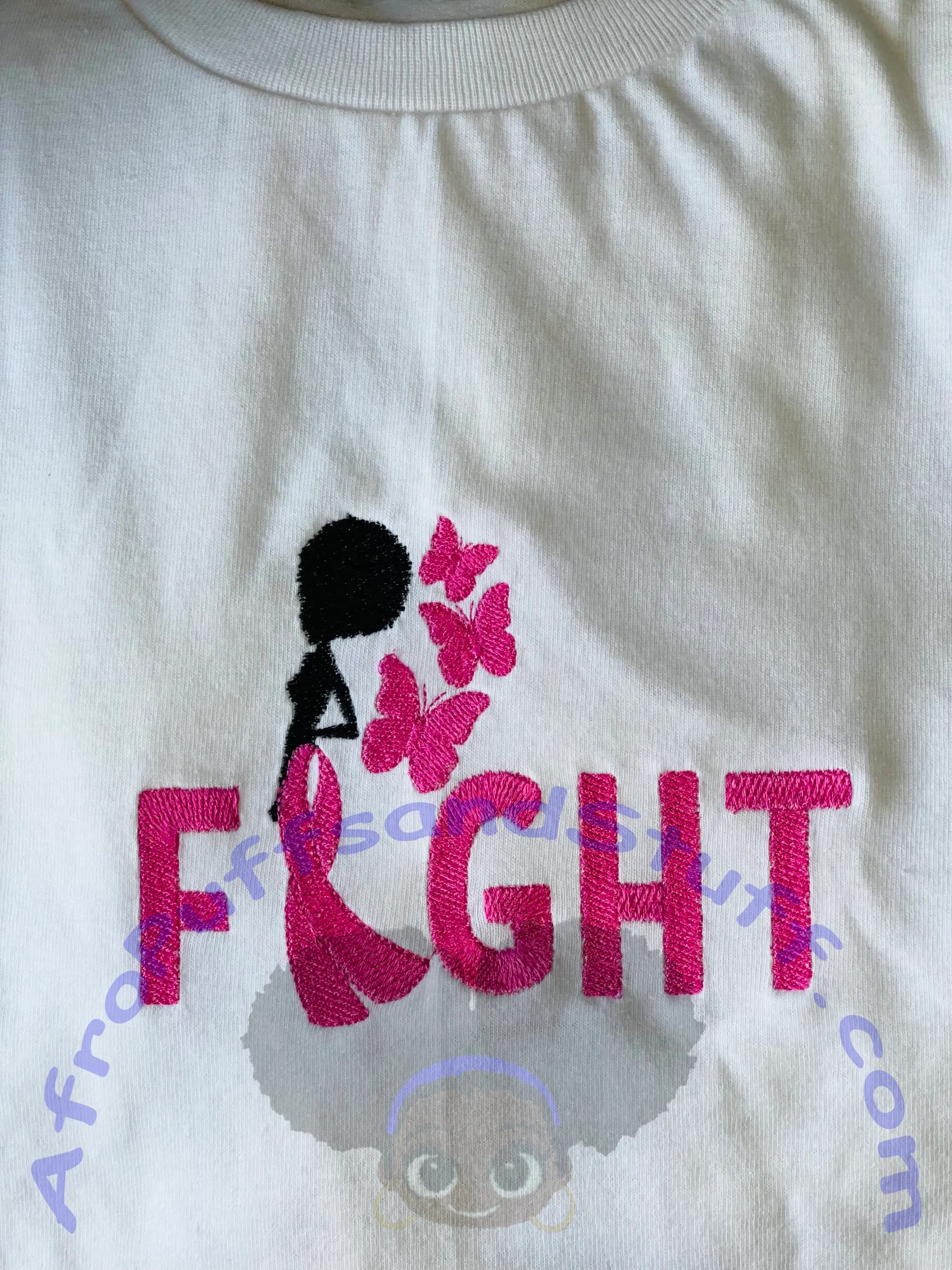 Fight Against Breast Cancer |Cancer Awareness | Pink Ribbon Embroidery Design Shirt/Sweatshirt - image 3