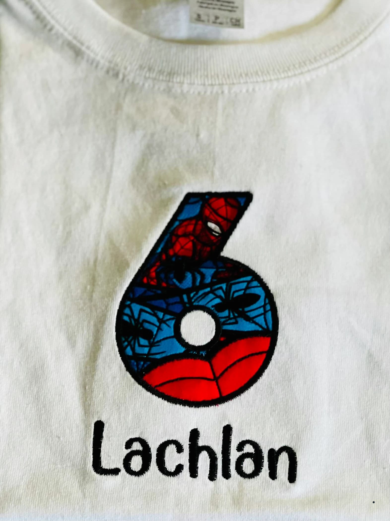 Custom Embroidered Spiderman Number Applique | Birthday Shirt Design | Superheroes | Personalized | - image 4