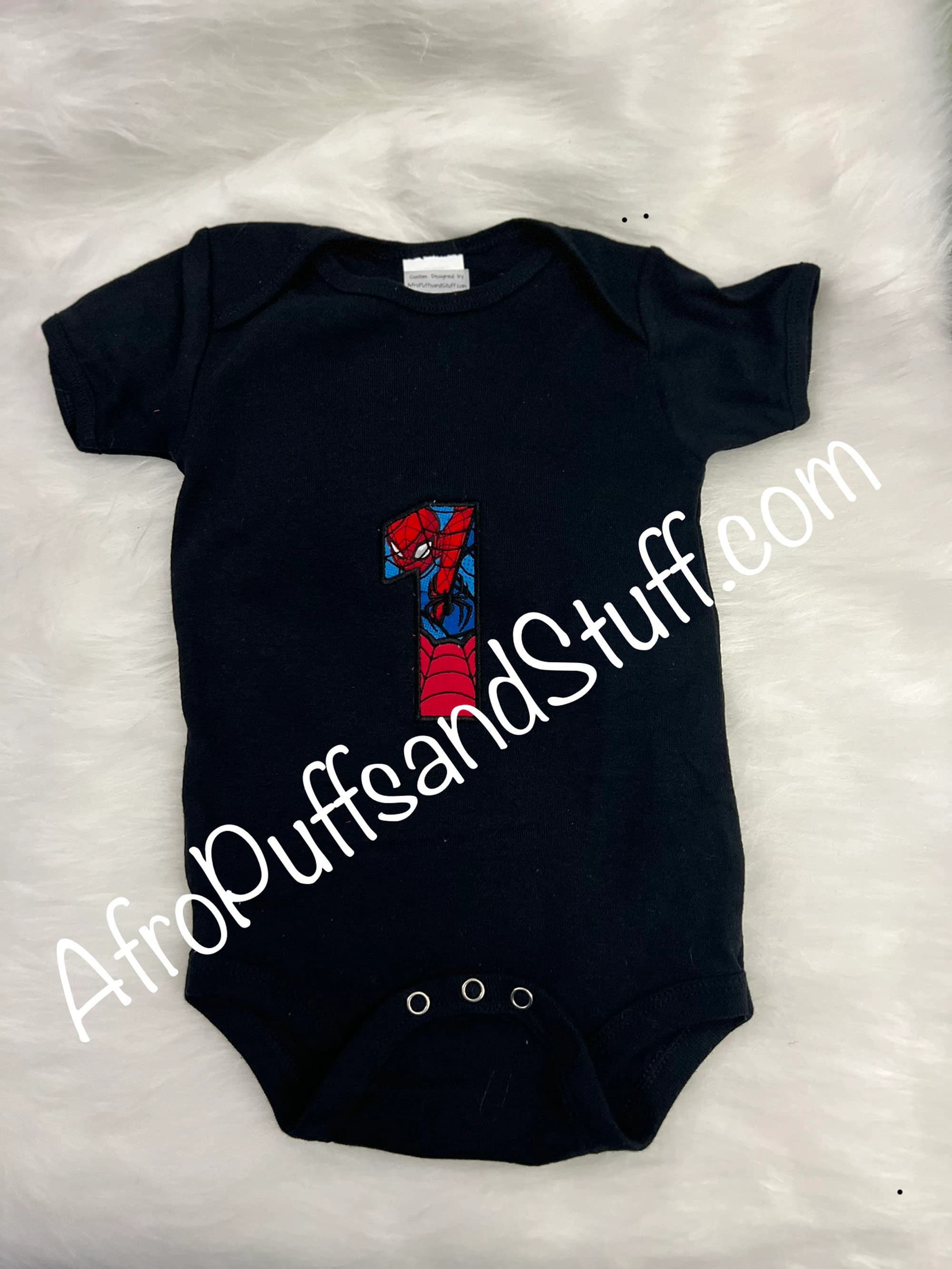 Custom Embroidered Spiderman Number Applique | Birthday Shirt Design | Superheroes | Personalized | - image 3