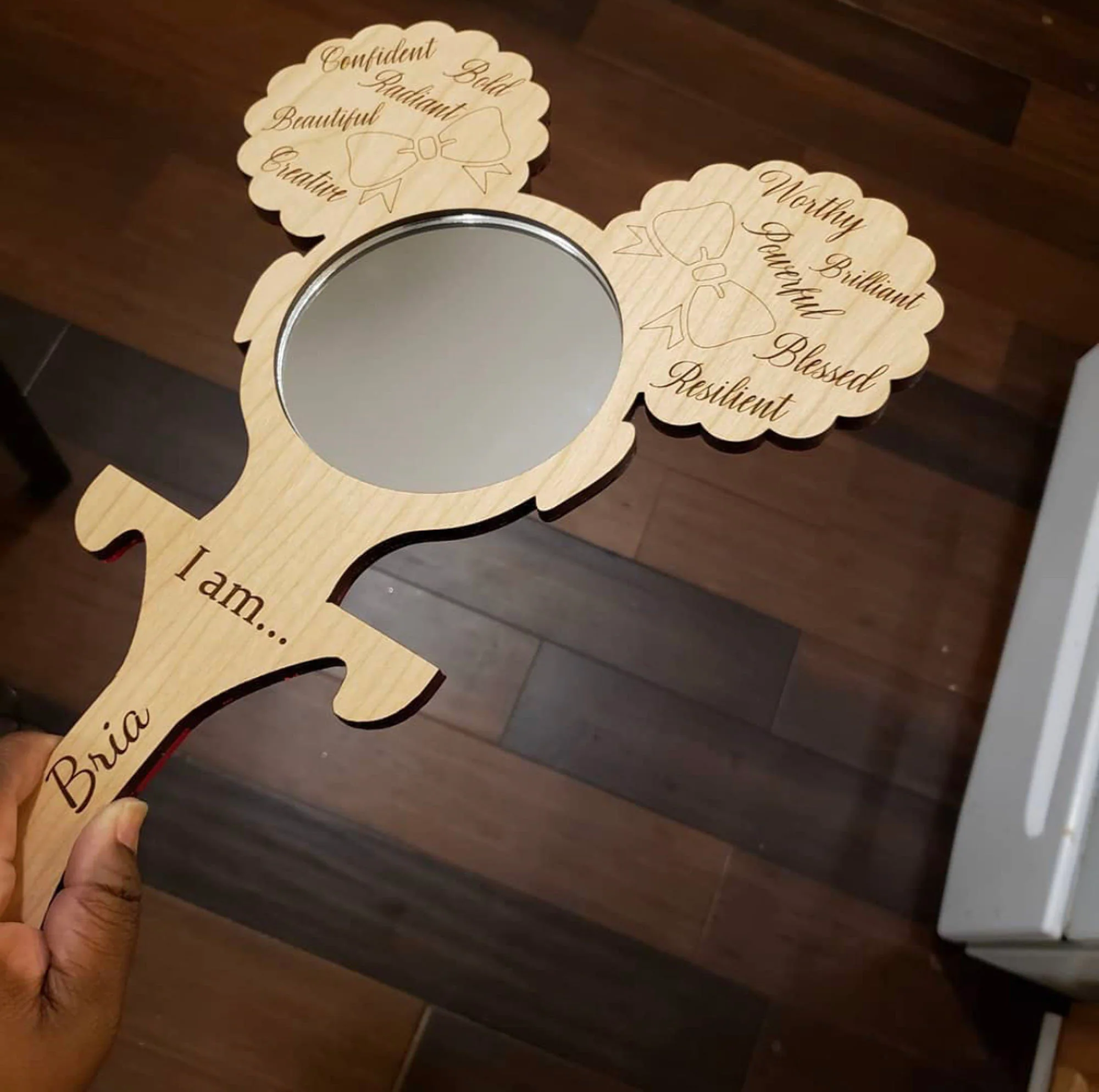 Afro Puff Affirmation Mirror - Personalized - image 4