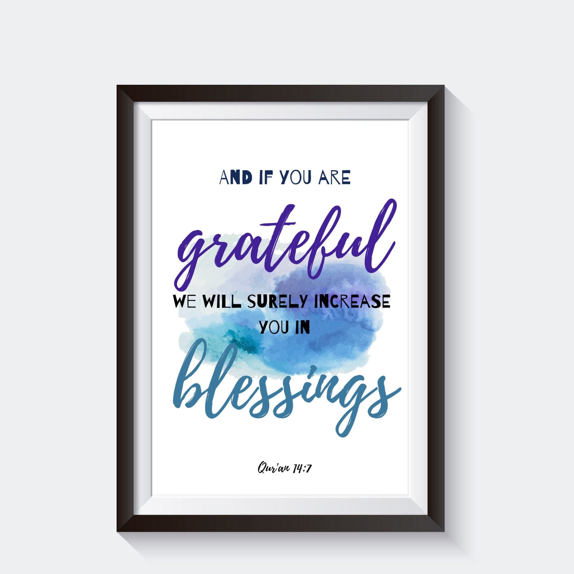 Digital Islamic home decor | Islamic wall art | Islamic art | Islamic home decor | Islamic gifts | Islamic print | Islamic quote | Grateful