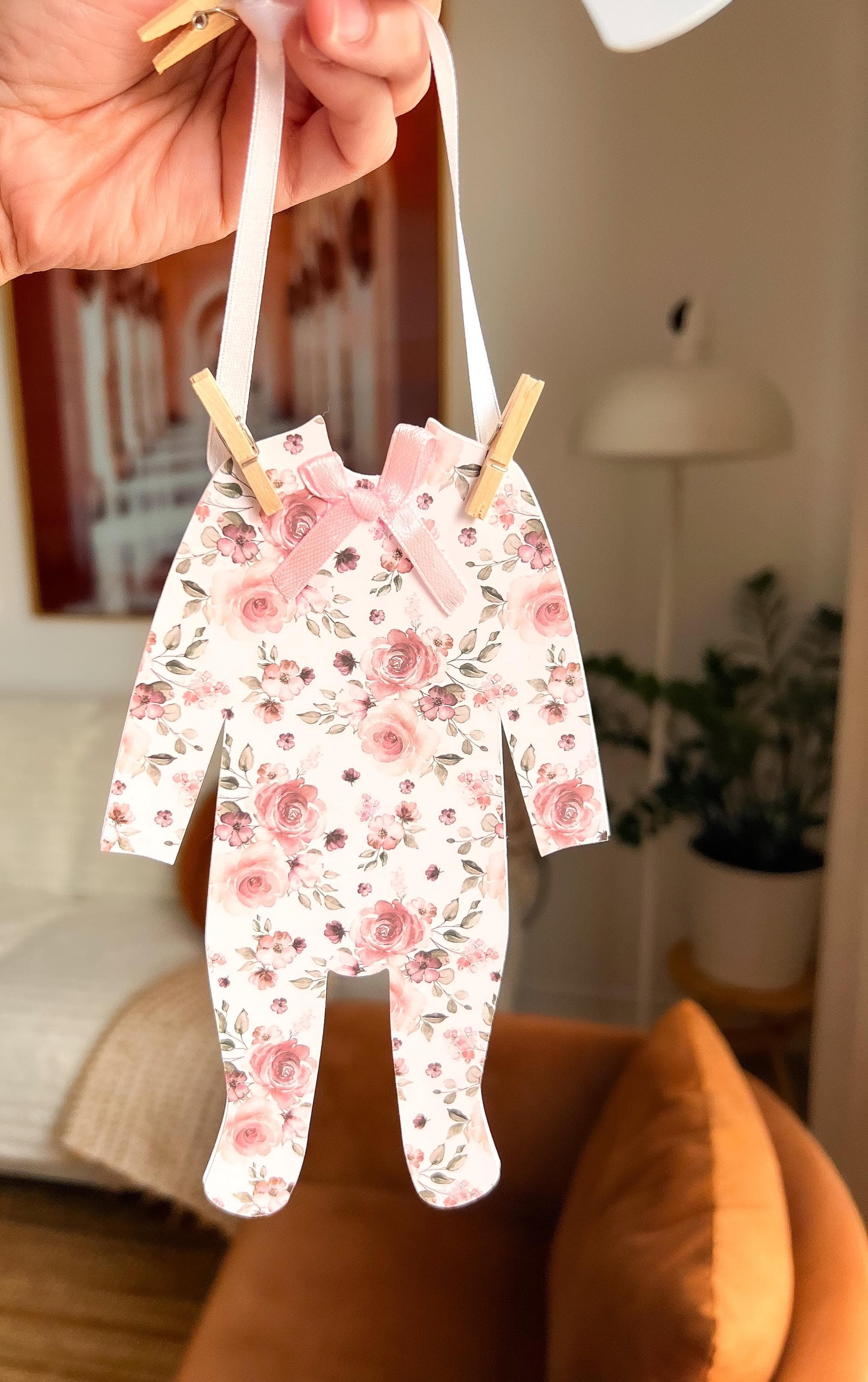 Baby Shower Banner, Elegant Pink Floral Pajamas Decorations with Bows Pajamas, Baby In Bloom Decorations, Wild Flower Baby Wall Decoration - image 2