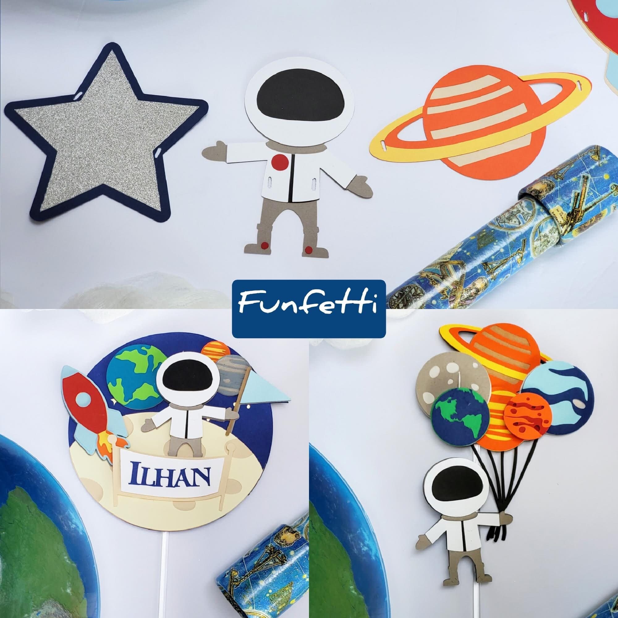 Space Banner for a Galaxy Themed Party,  Astronaut Banner, Planet Party Decorations, Two The Moon Garland - image 4