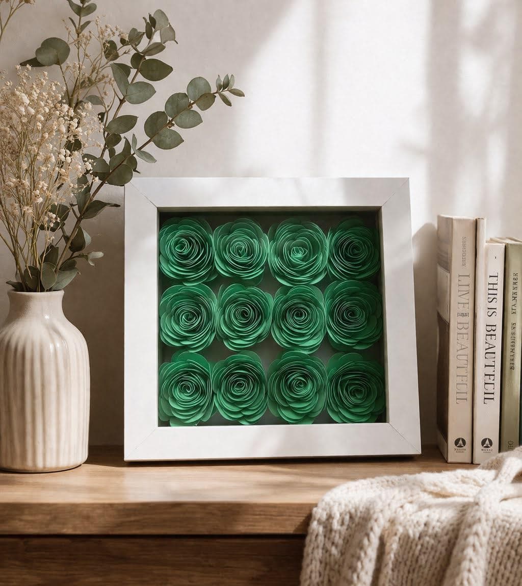 Personalized Flower Shadow Box, Custom Cardstock Roses, Mother's Day Gift for Mom - image 3