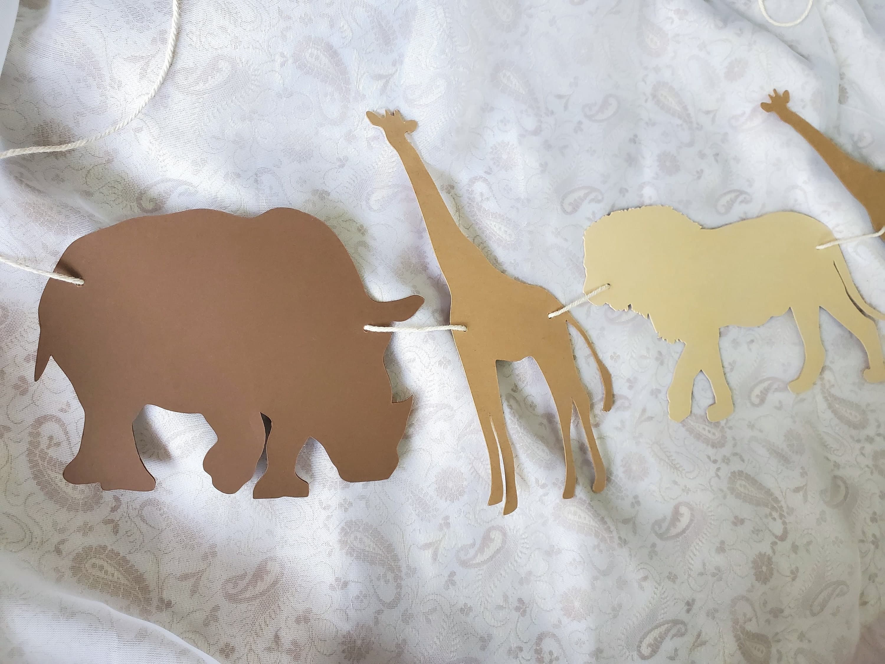 Animal Banner, Boy Girl Jungle Theme Party, Jungle Decorations, Giraffe Lion Rhinoceros, Zoo Animal Bunting, Baby Shower Decorations - image 4