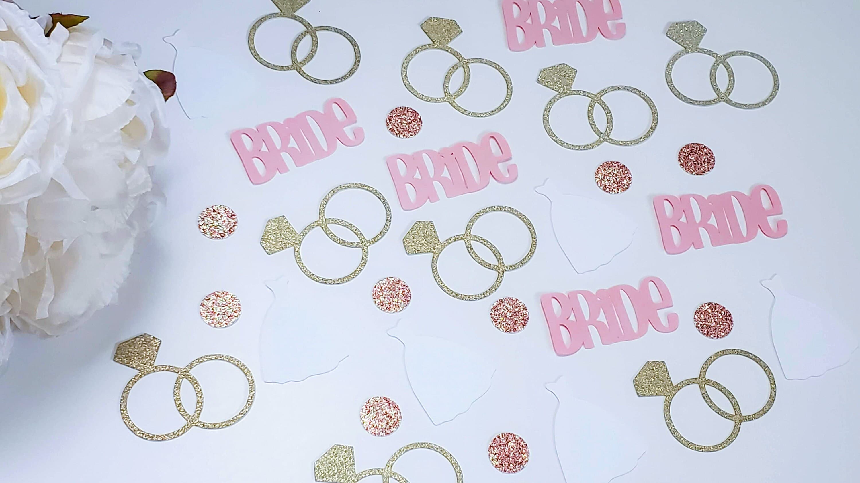 Bridal Shower Confetti for Bachelorette Party, Engagement Party Decorations, Wedding Reception Confetti for Dessert Table, Bride To Be Decor - image 5