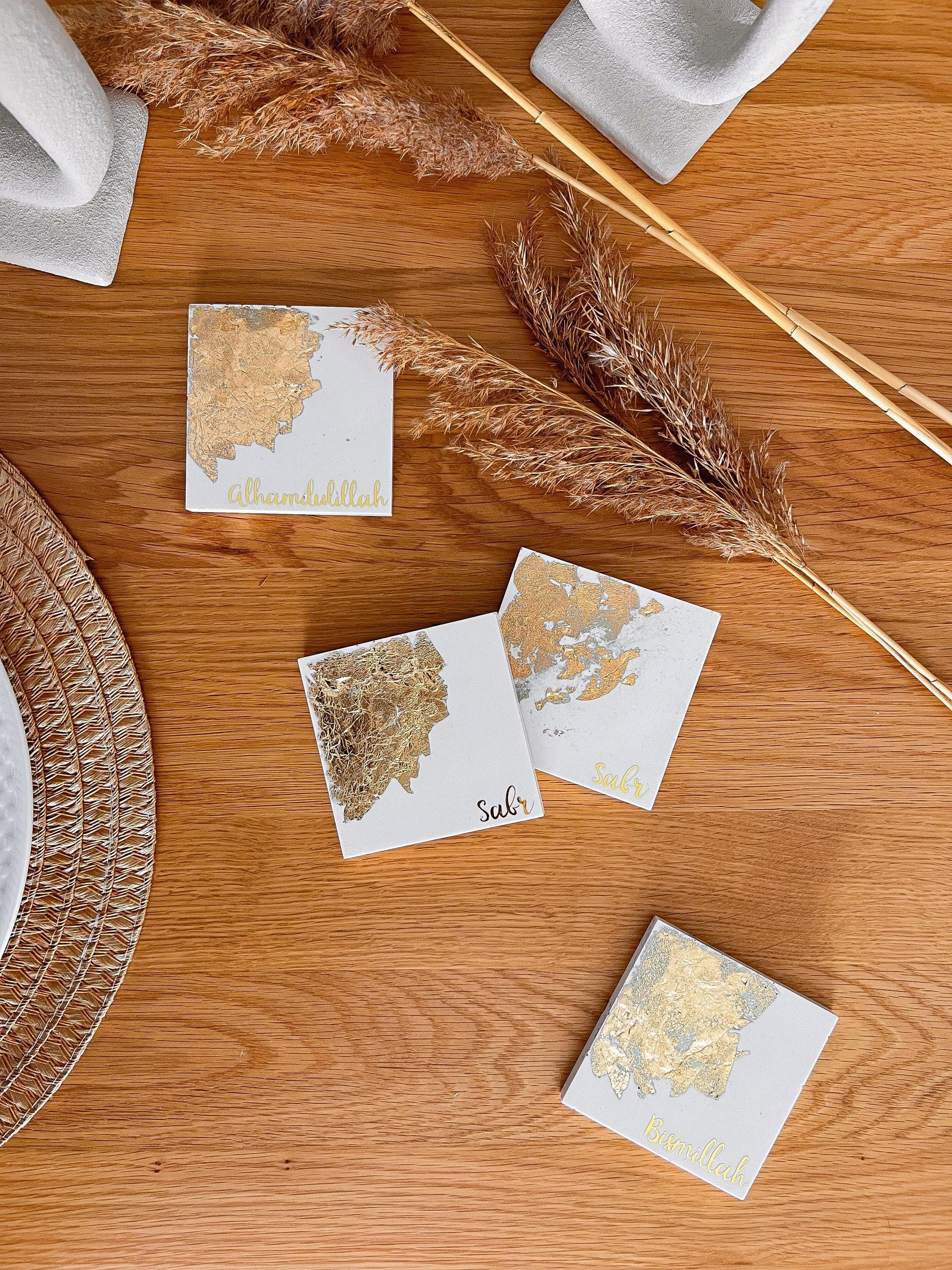 Bismillah Eid Coaster Ceramic Alhamdulillah Personalized Gift Modern Muslim Home Decor Ramadan Decoration Islamic Tabletop Decor Eid Mubarak - image 3
