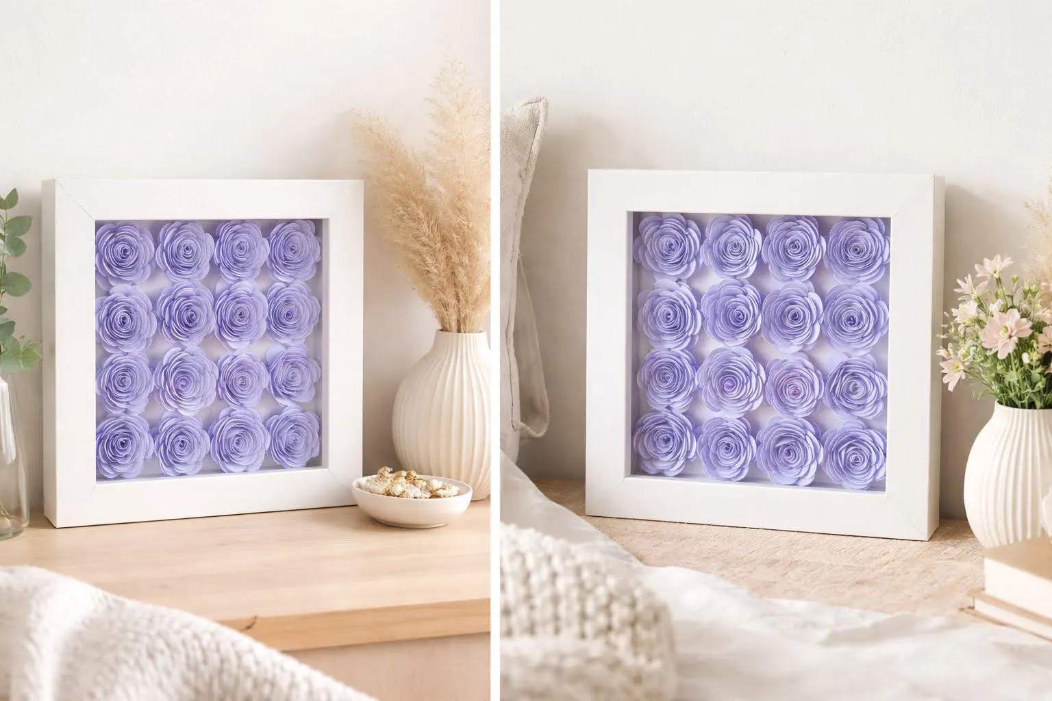 Personalized Flower Shadow Box, Custom Cardstock Roses, Mother's Day Gift for Mom - image 2