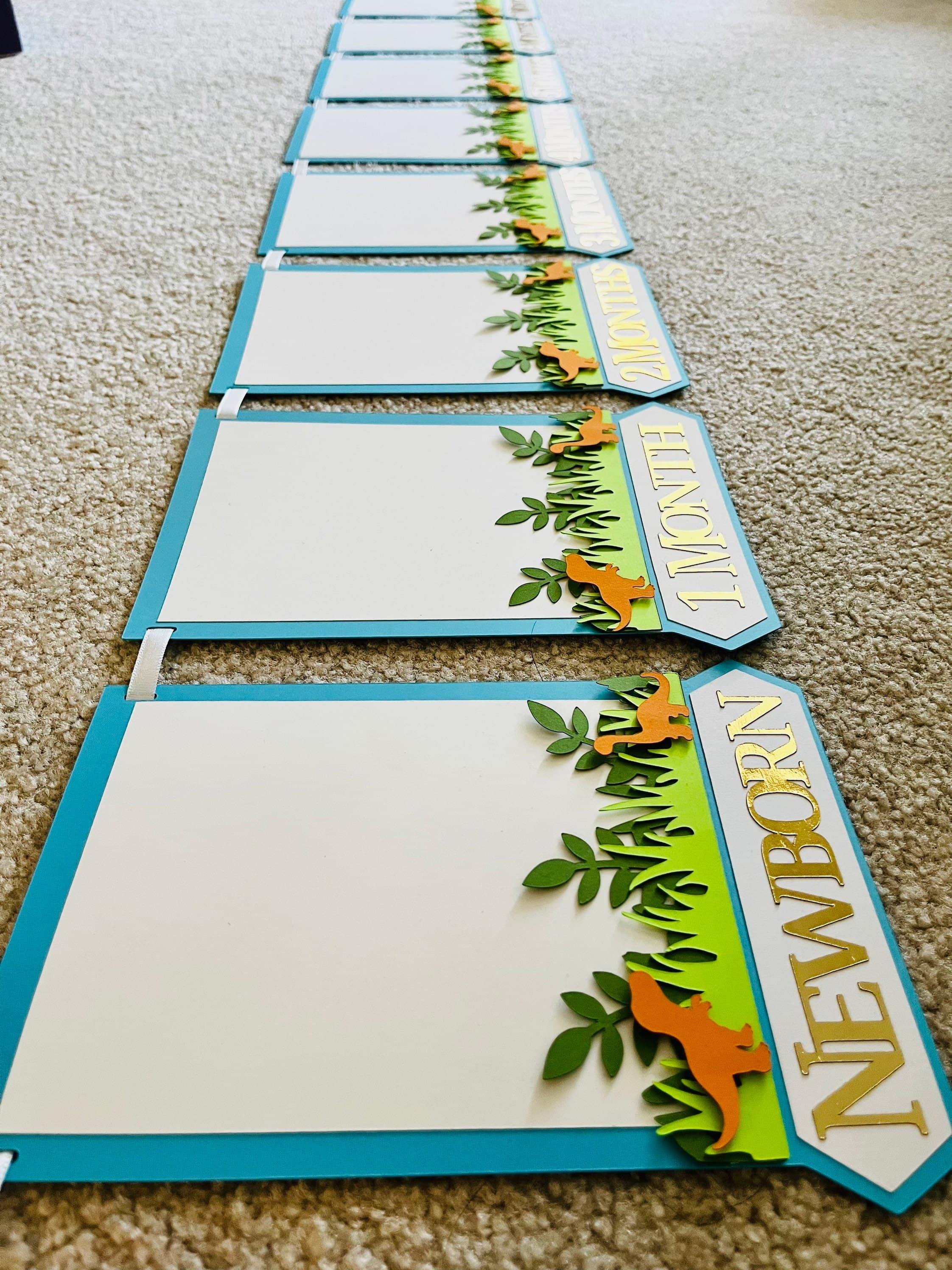 12 Months Milestone Banner for Dinosaur Themed Party, Photo Garland, Jungle Wild One Dinosaur Decoration, Baby Shower Boy Girl Party - image 4