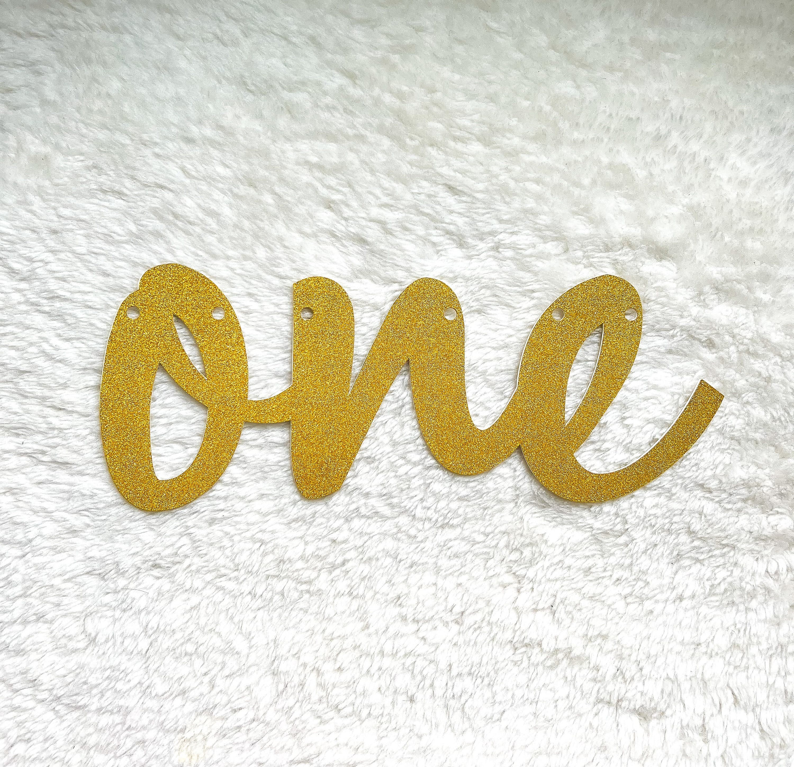 Gold Glitter High Chair One Banner, Cake Smash Photo Shoot Banner, Silver Glitter One Garland, HighChair Photoshoot