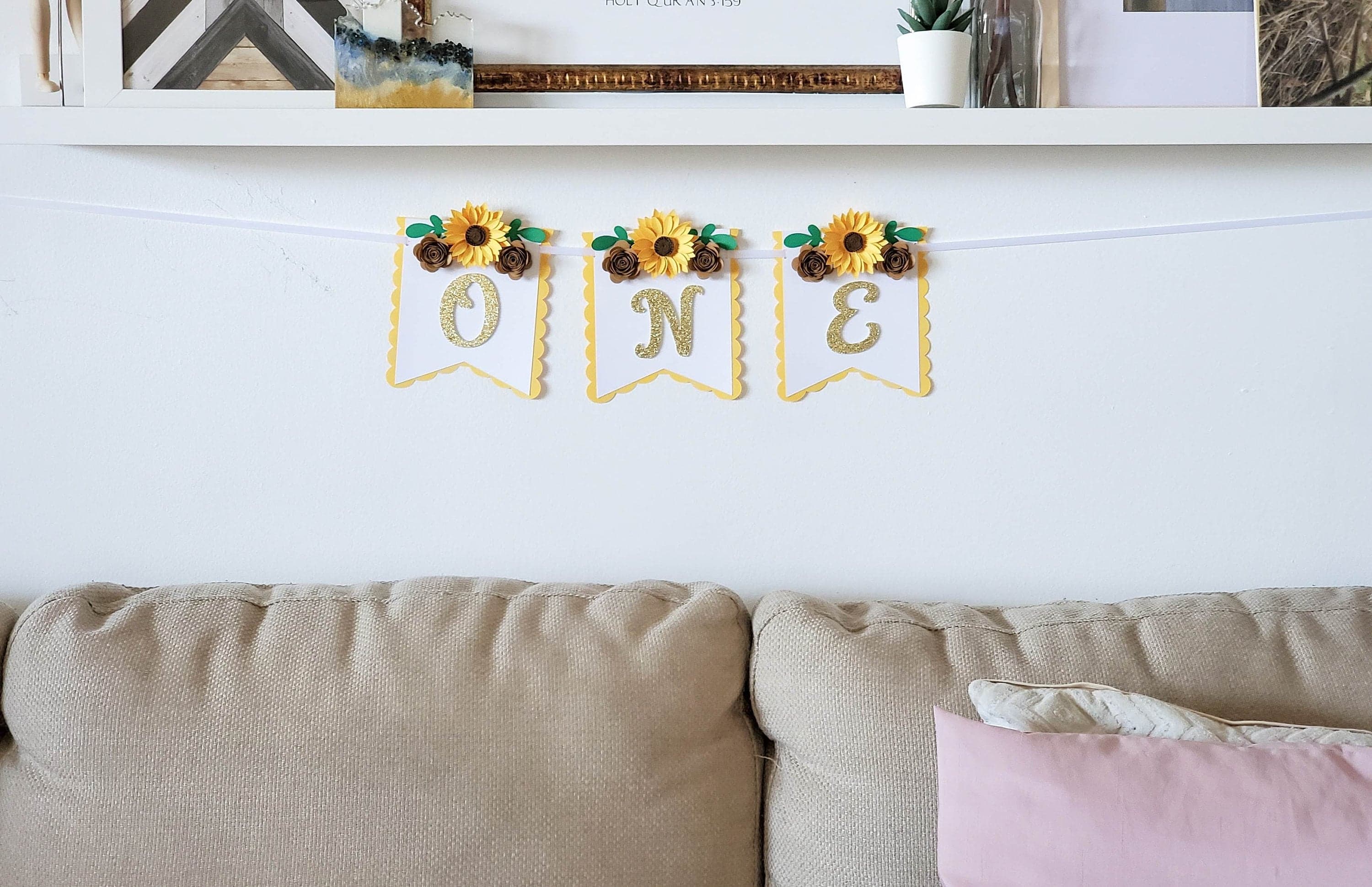 One High Chair Banner for  Sunflower Themed Party, Yellow Sunflower Garland for Baby Nursery, Party Decorations - image 4