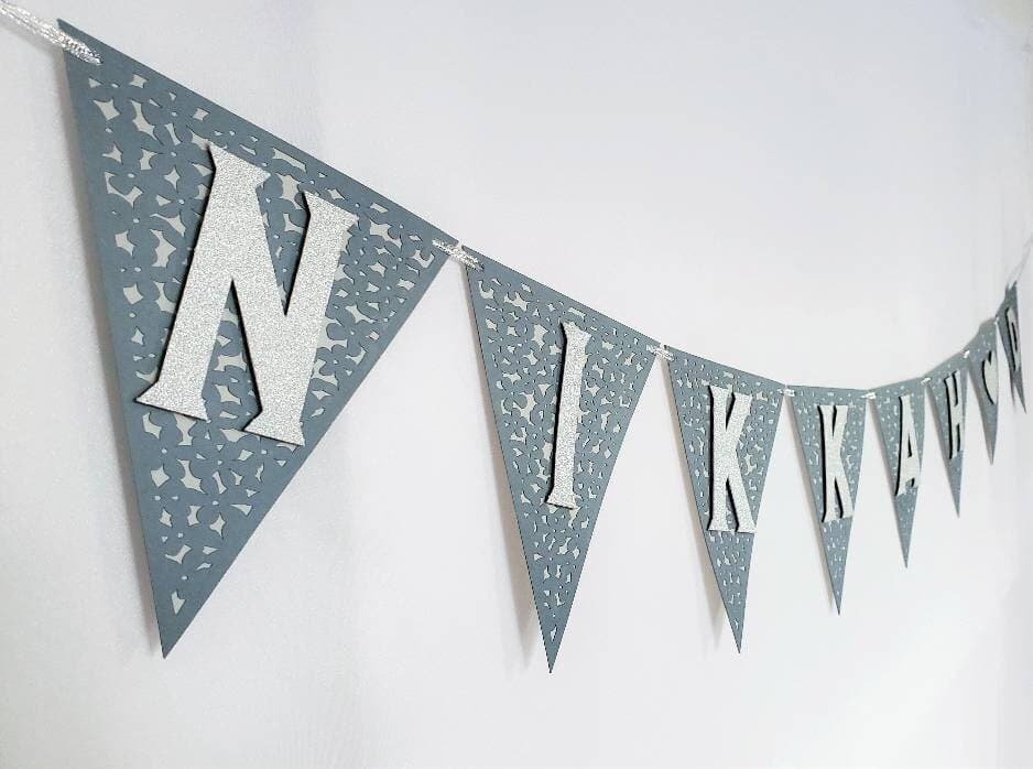 Grey Handmade Nikkah Banner for Muslim Wedding, Shaadi Mubarak Garland or Bunting for Wall Decor, Islamic Nikkah'd Valima Sign, Nikkahfied - image 5