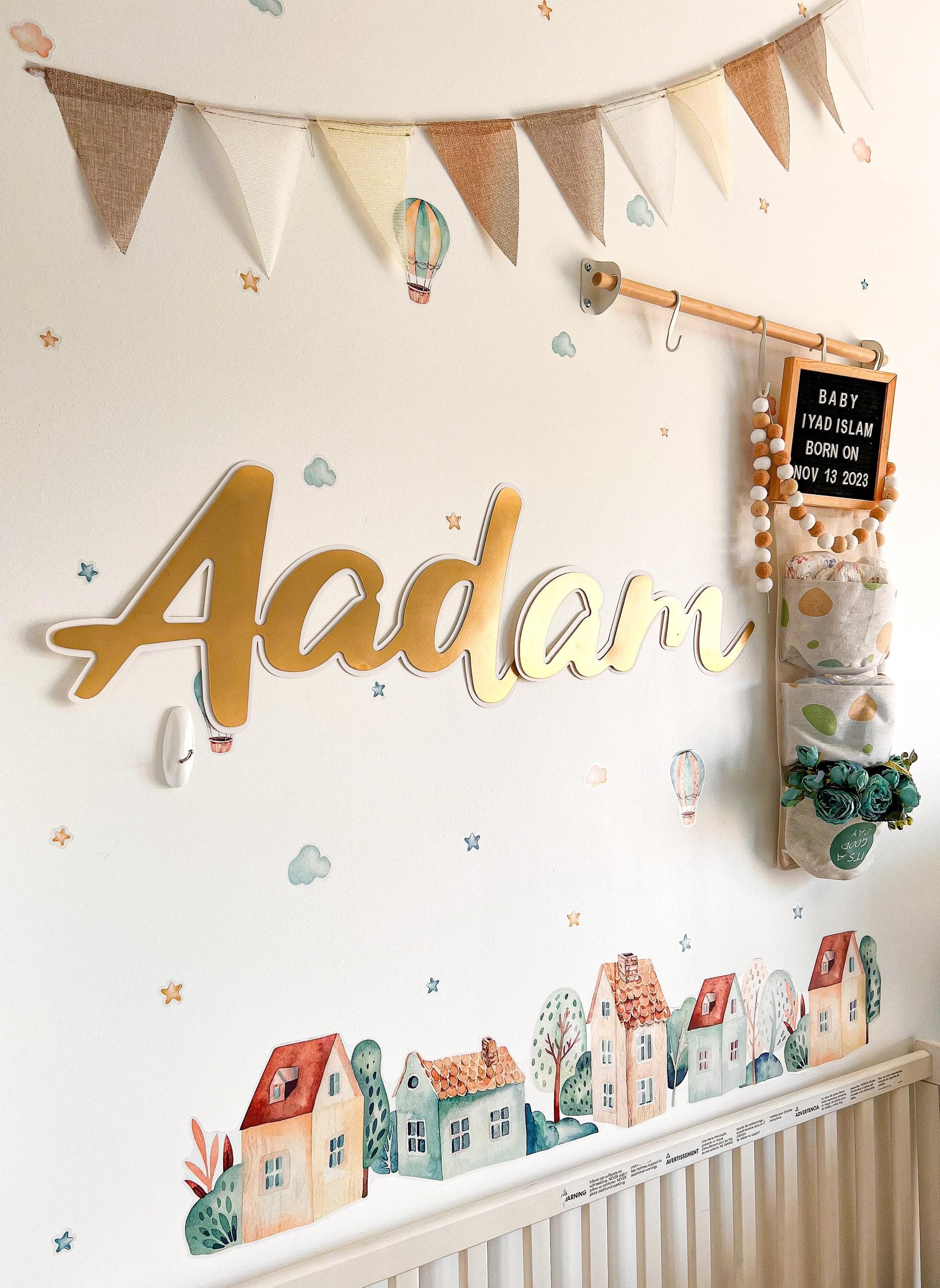 Nursery Name Sign, Nursery Decor, Personalized Nursery Decor, Name Cutouts for Nursery, Nursery Letters, Wall Art Above Crib, Boy Nursery