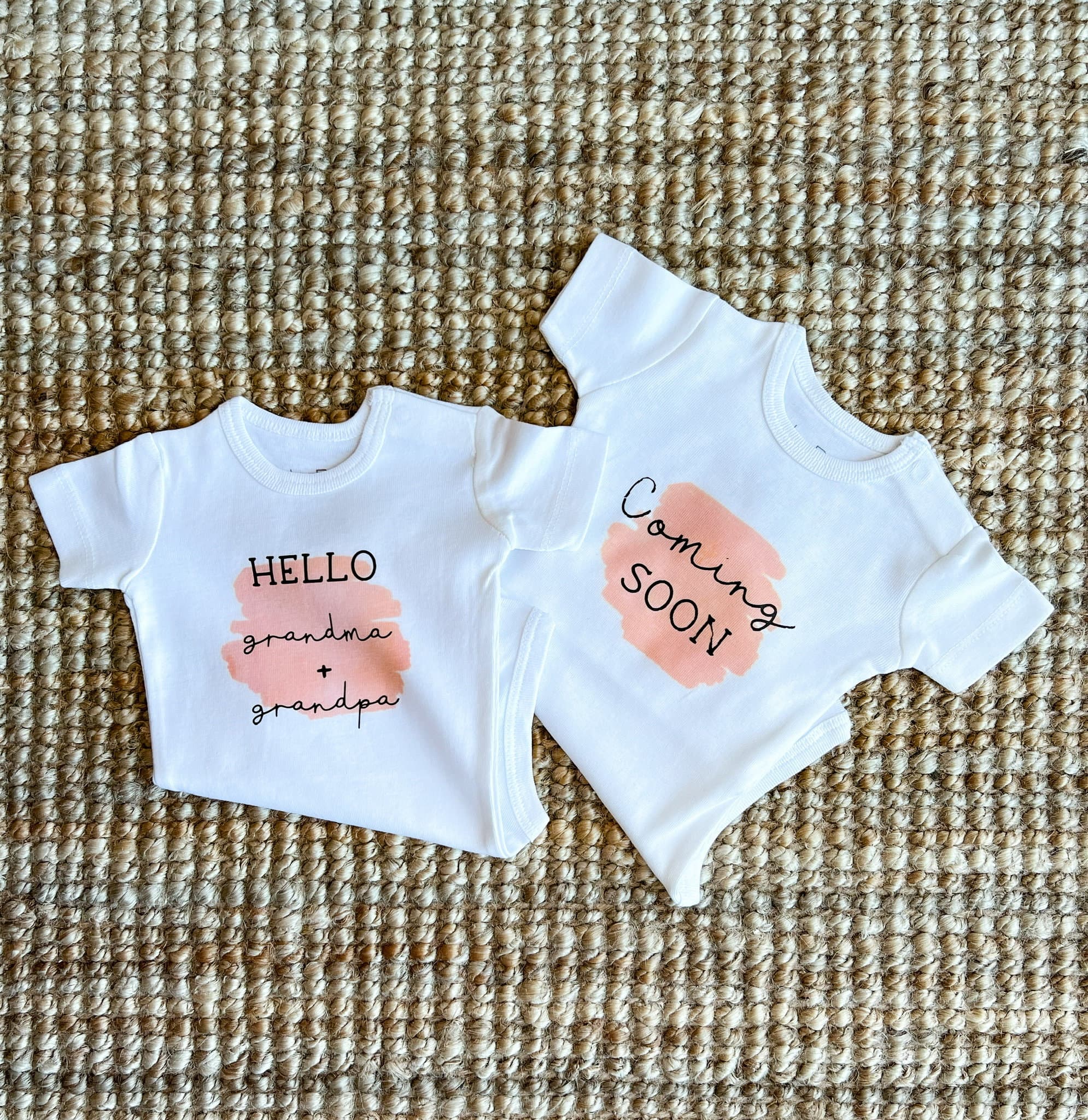 Hello Grandma and Grandpa Baby Announcement Onesie, Coming Soon Body Suit, Grandparents Announcement Onesies, First Grandbaby