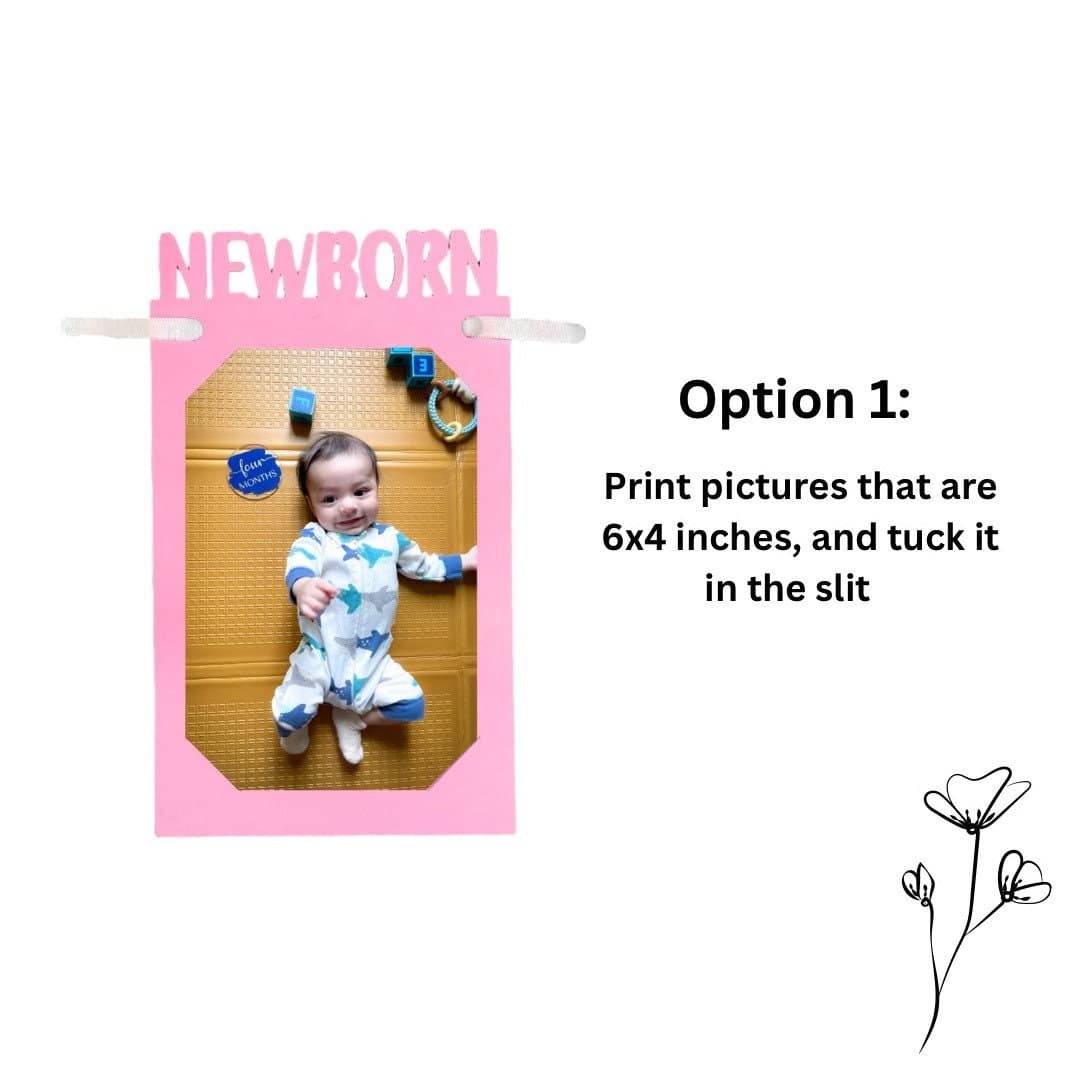 Ombre Photo Banner From Newborn To 12 Months, Monthly Milestones Garland for Baby's First Year, Pre-Strung Photo Garland For Cake Smash - image 3