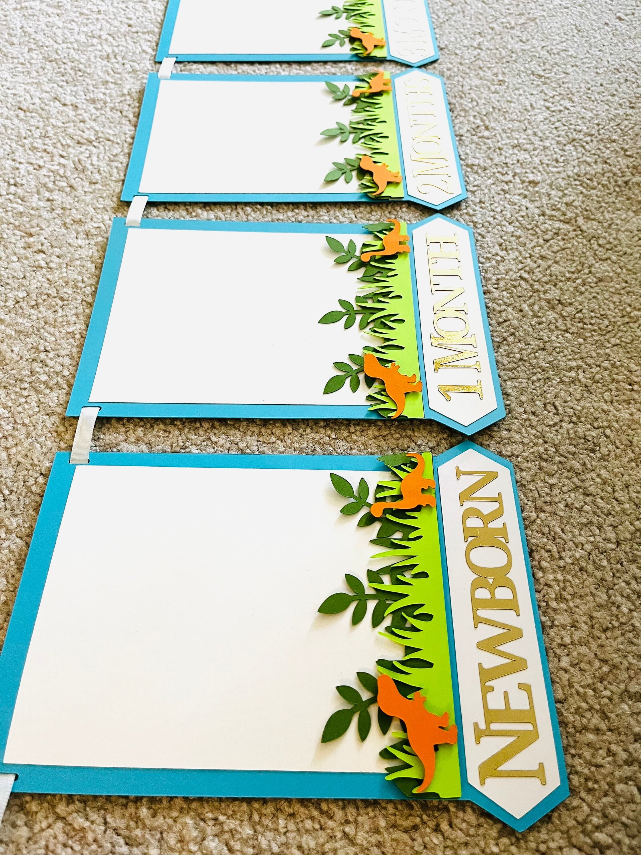 12 Months Milestone Banner for Dinosaur Themed Party, Photo Garland, Jungle Wild One Dinosaur Decoration, Baby Shower Boy Girl Party - image 5