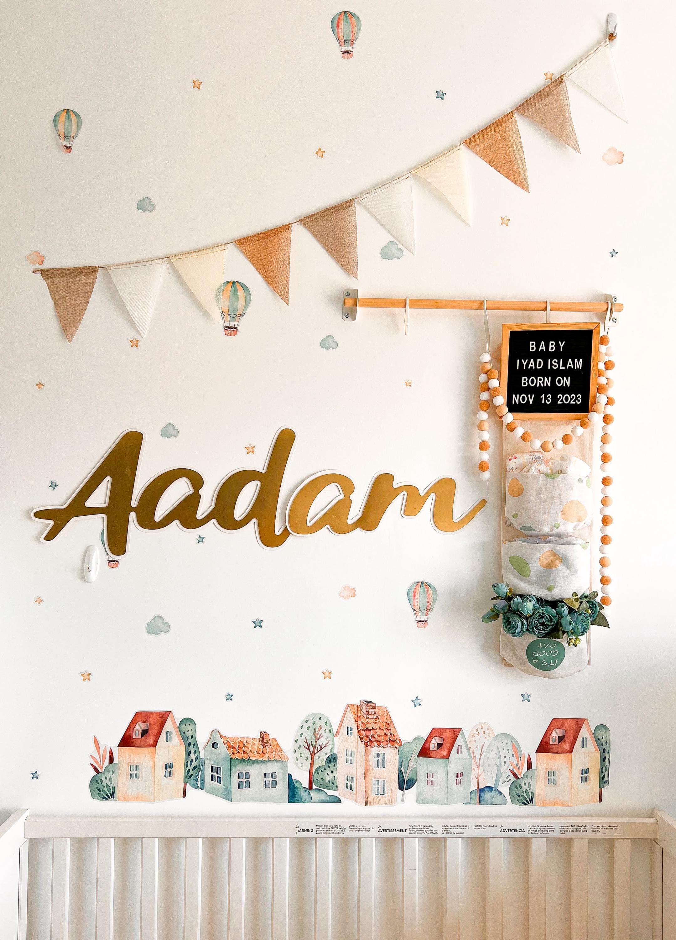 Nursery Name Sign, 3D Custom Name Sign, Baby Shower Backdrop Name Announcement, Nursery Theme, Crib Sign, Layered Baby Name Sign, Above Crib