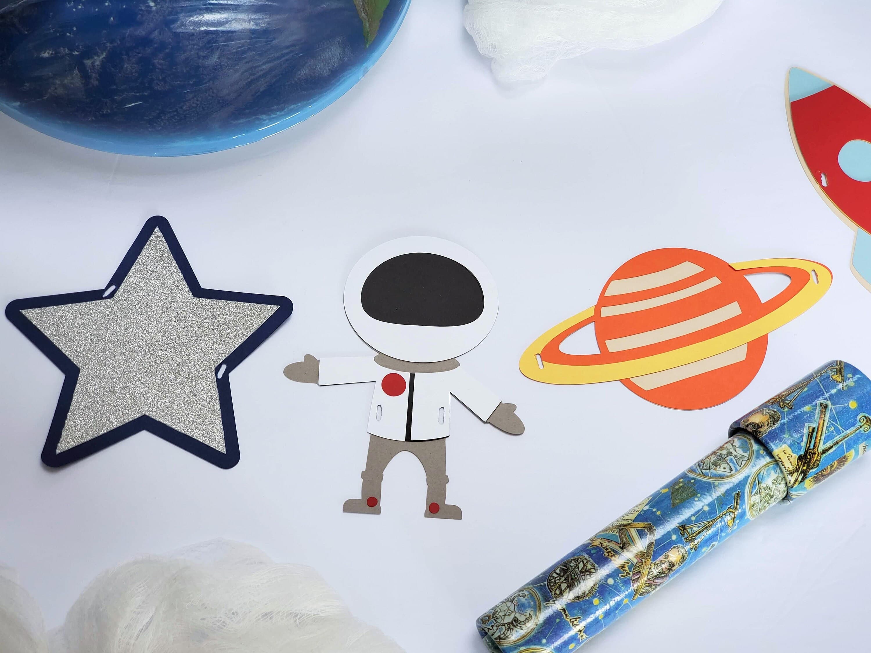 Space Banner for a Galaxy Themed Party,  Astronaut Banner, Planet Party Decorations, Two The Moon Garland