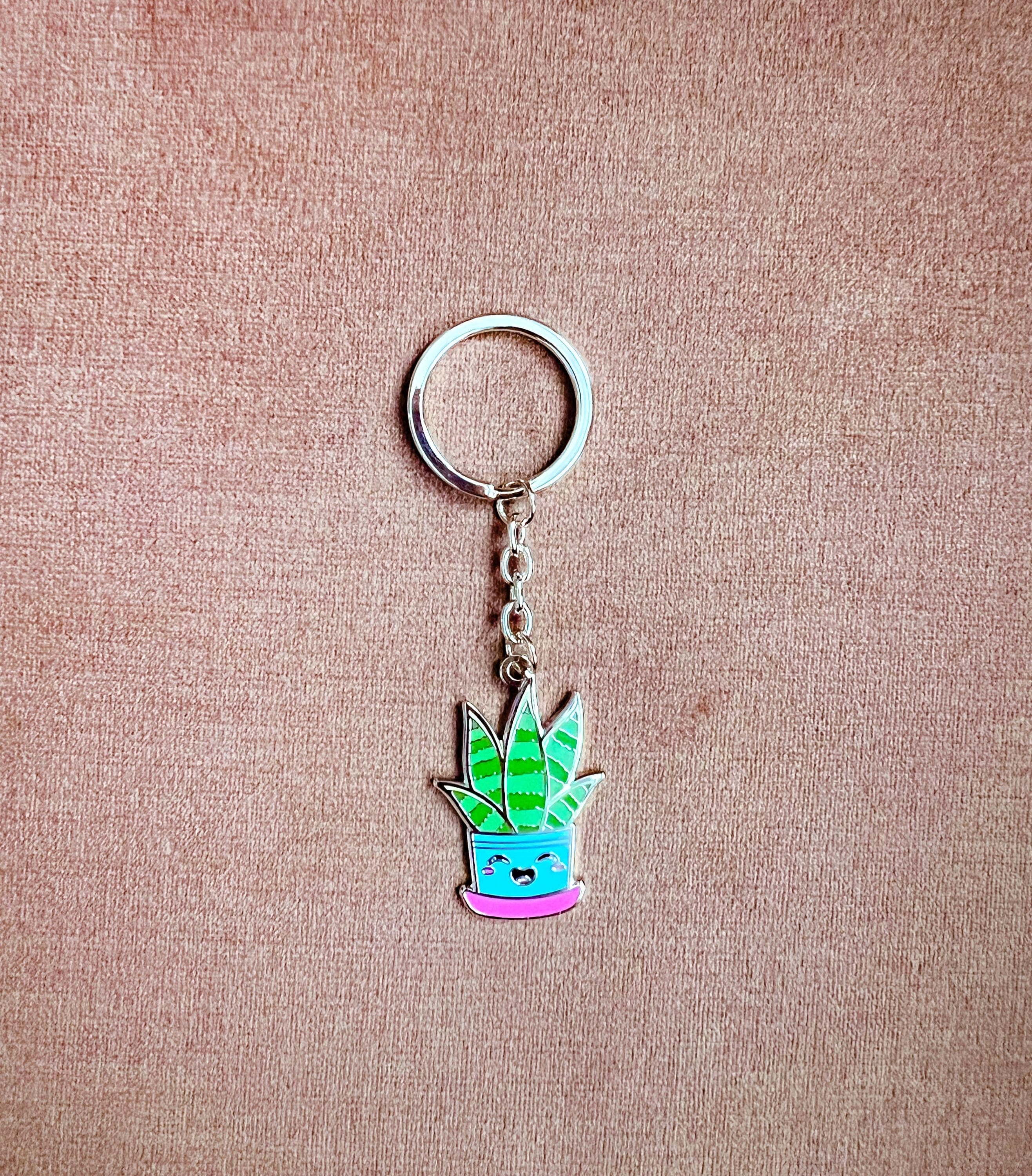 Plant Lady Enamel Keychain - Plant Mom Gift for Her - Best friend gift - Plant Keychain - Gardening gift for her - image 4