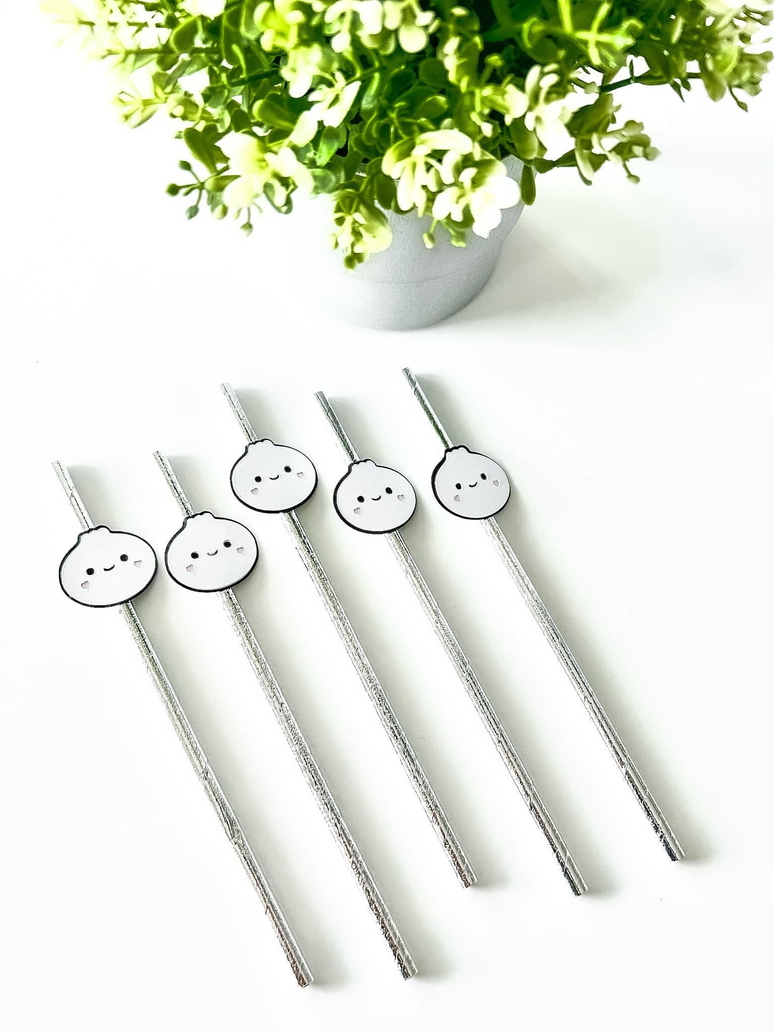 Dumpling Paper Straws For A Dumpling Baby Shower, Little Dumpling Party Decoration, Kawaii Straw, Dumpling Straws 10 PCS, Straw Decoration - image 5