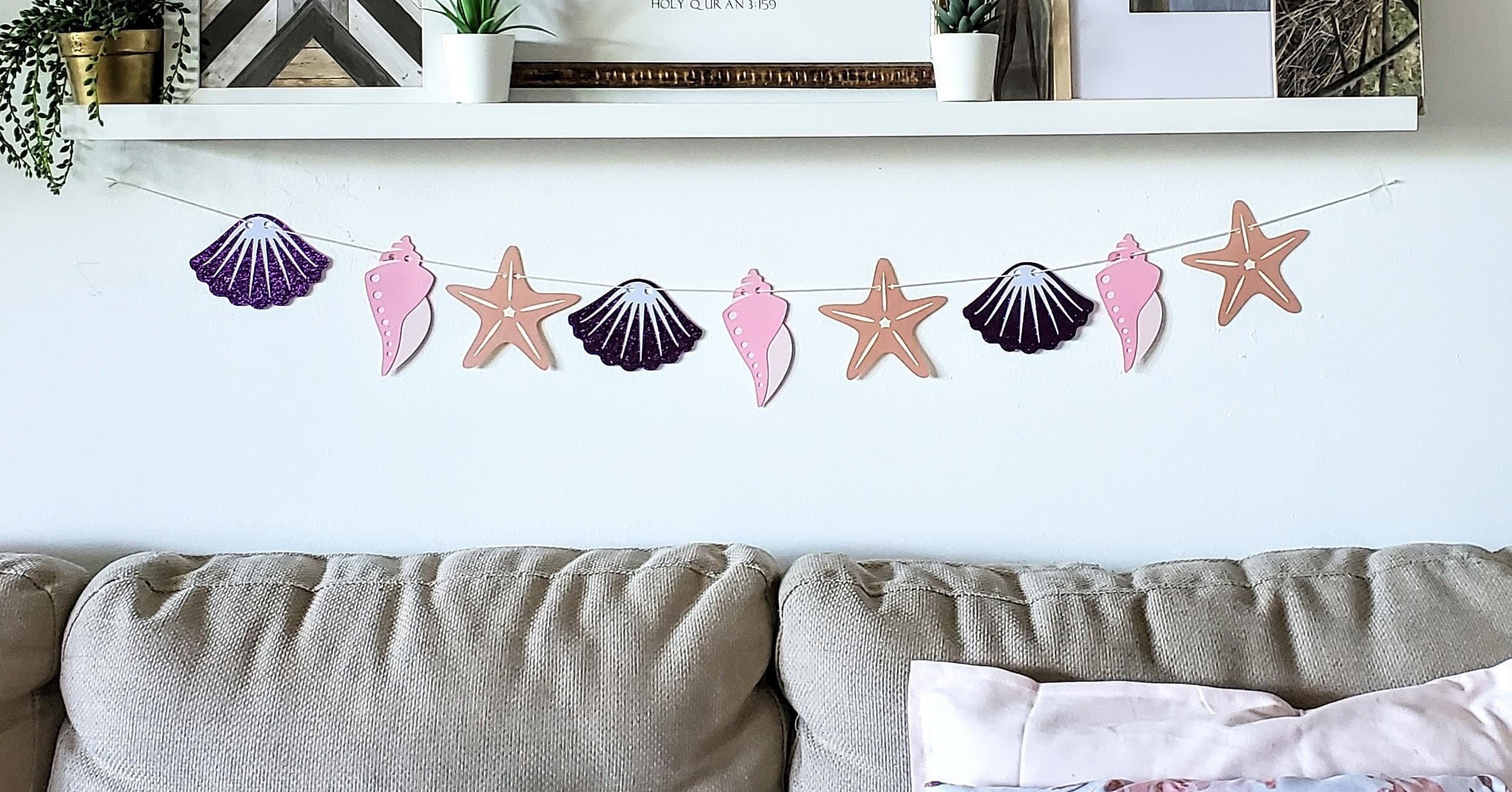 Under The Sea Banner For Mermaid Party, Nautical Baby Shower Decoration For Kid's Ocean Party, Sea Creatures Garland