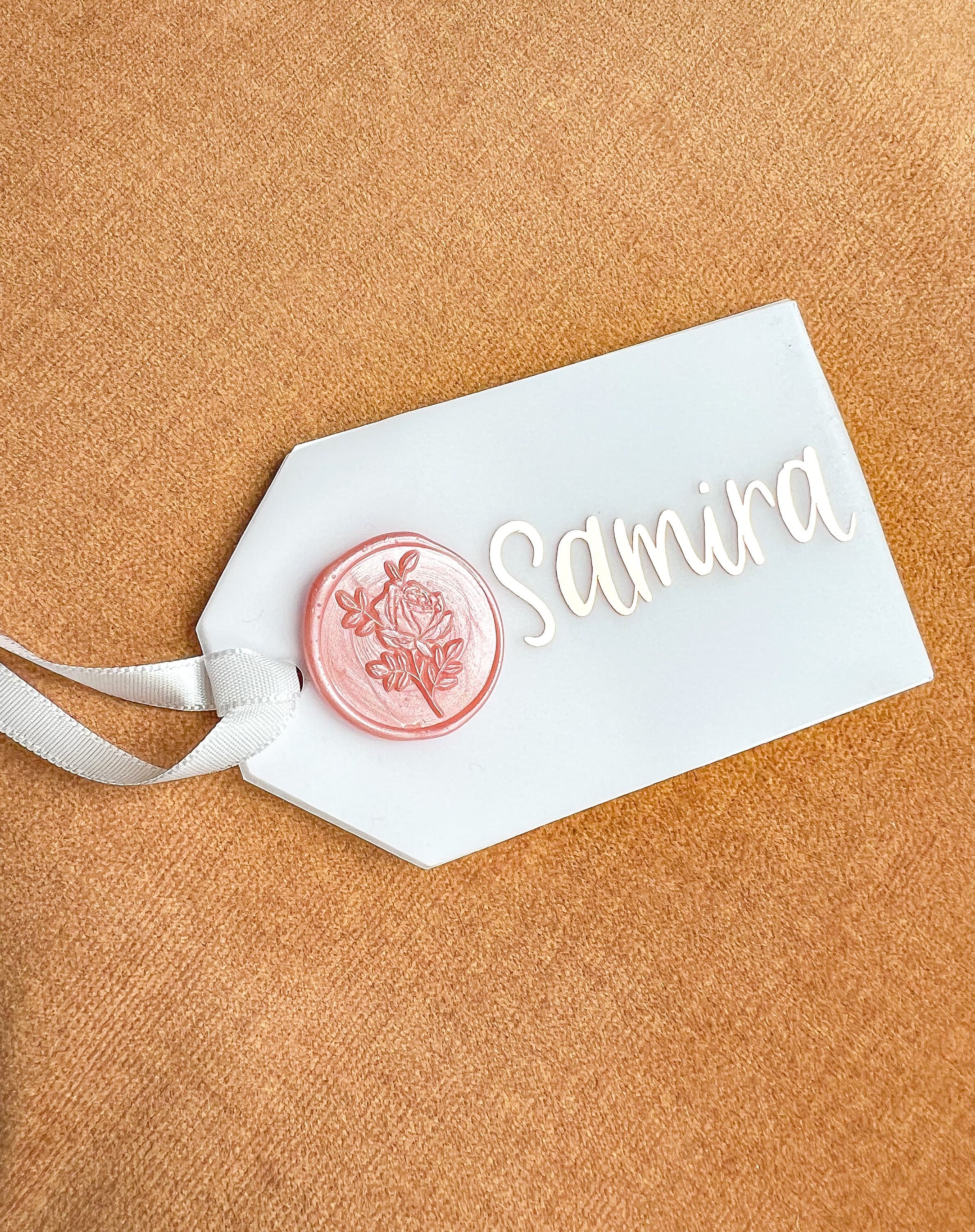 Personalized Vellum Name Tag With Wax Stamp For Place Card, Wedding Stationery, Vellum Foil Name Tag, Vellum Foiled Place Card Wedding - image 4