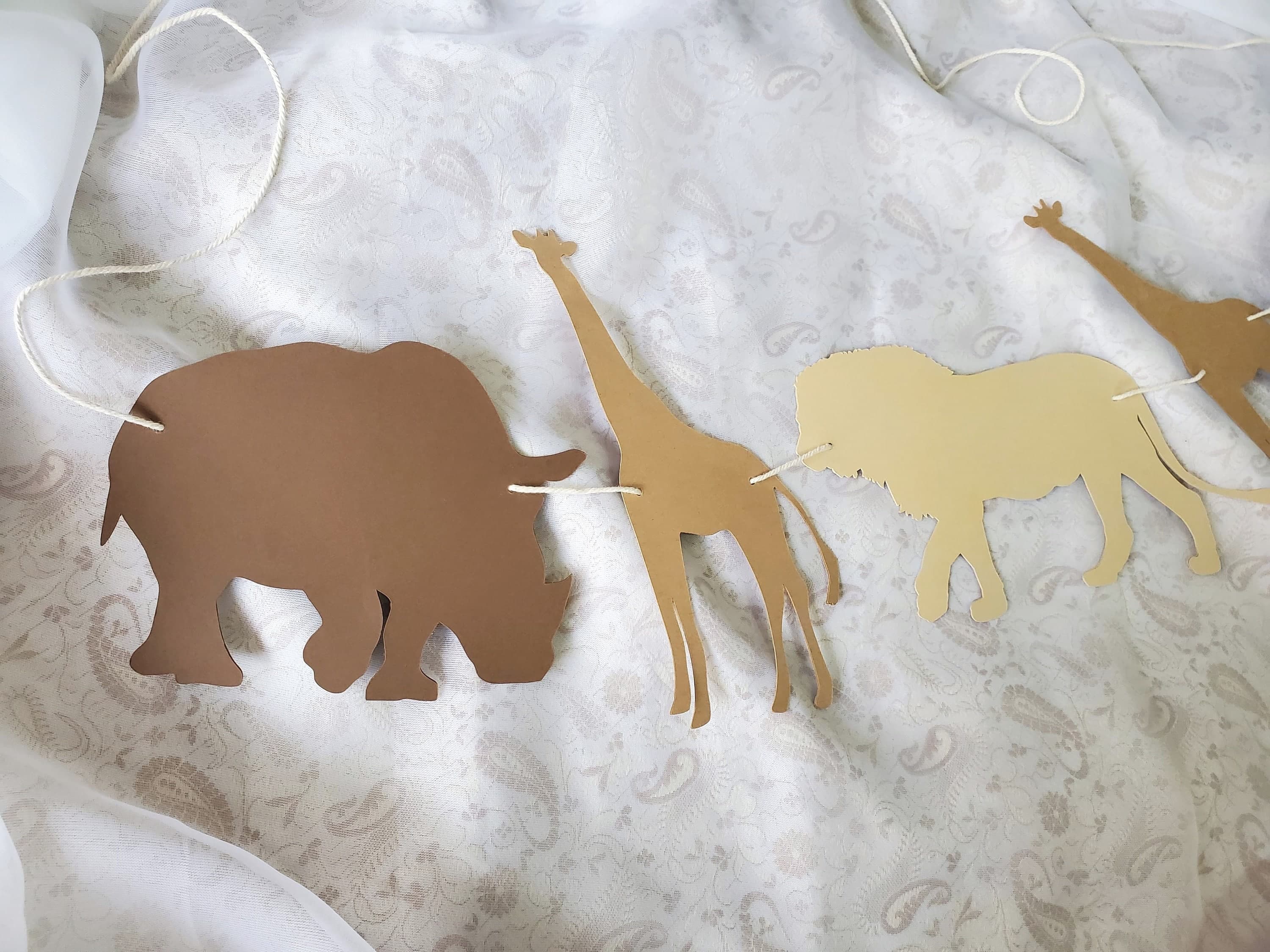 Animal Banner, Boy Girl Jungle Theme Party, Jungle Decorations, Giraffe Lion Rhinoceros, Zoo Animal Bunting, Baby Shower Decorations