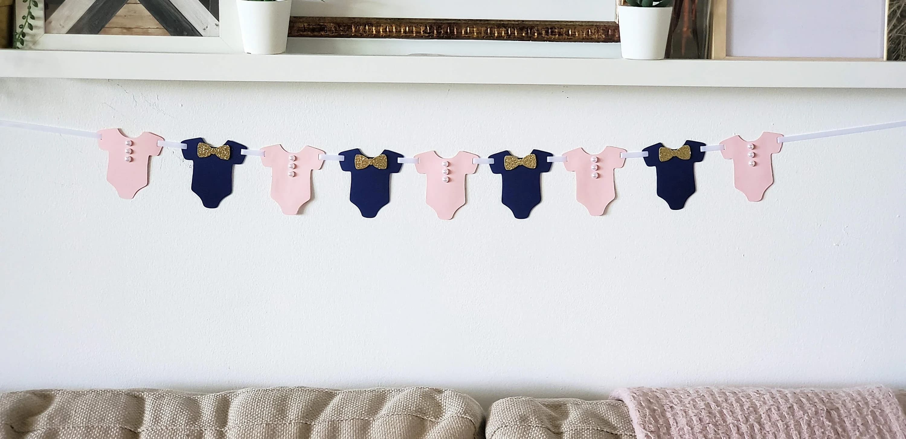 Boy Or Girl Banner, Gender Reveal Decorations, Garland for Baby Shower, Blue or Pink Neutral Garland for Gender Reveal Party - image 4