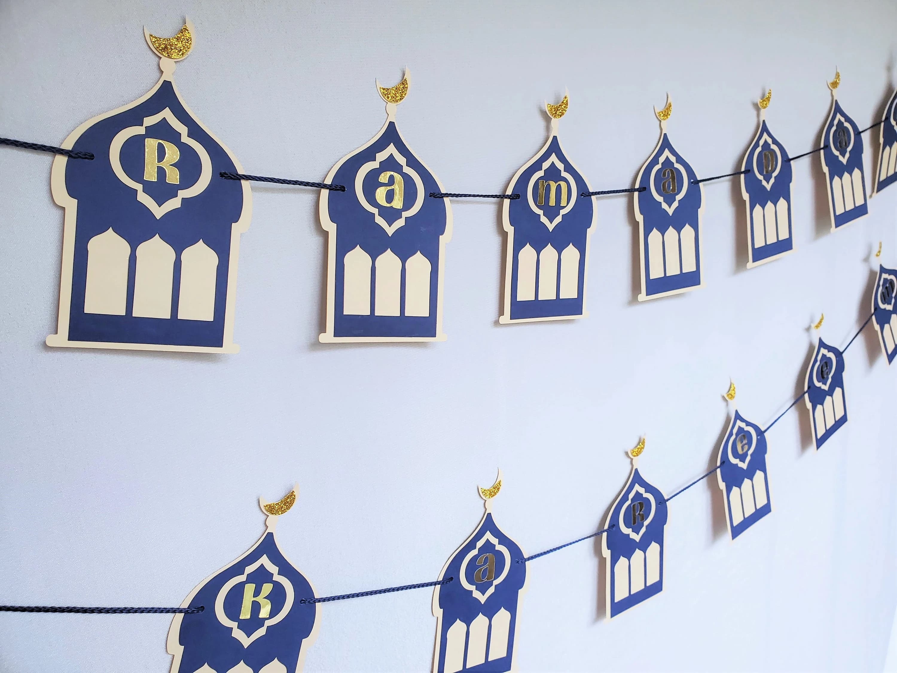 Mosque Ramadan Mubarak Garland Fireplace Mantel Decor, Muslim Eid Table Decoration - image 4