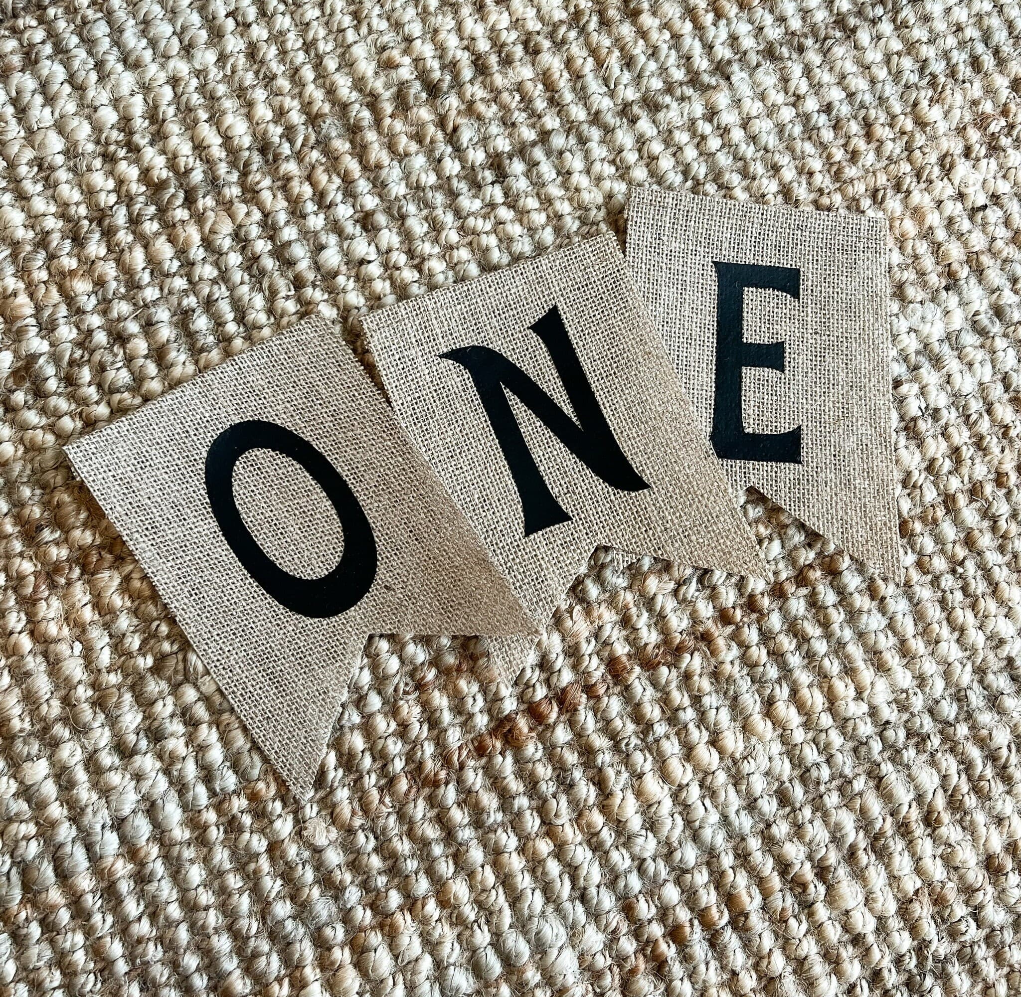 Burlap One High Chair Banner For Cake Smash Photoshoot, Rustic Boho High Chair Sign, Nursery Room Decoration - image 4