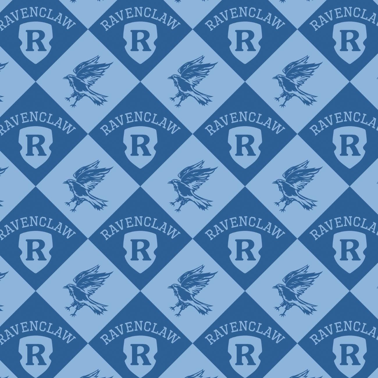 Harry Potter Cotton Fabric by the Yard - Harry Potter House Champions Ravenclaw Diamond Check Blue - Camelot 23800947-01