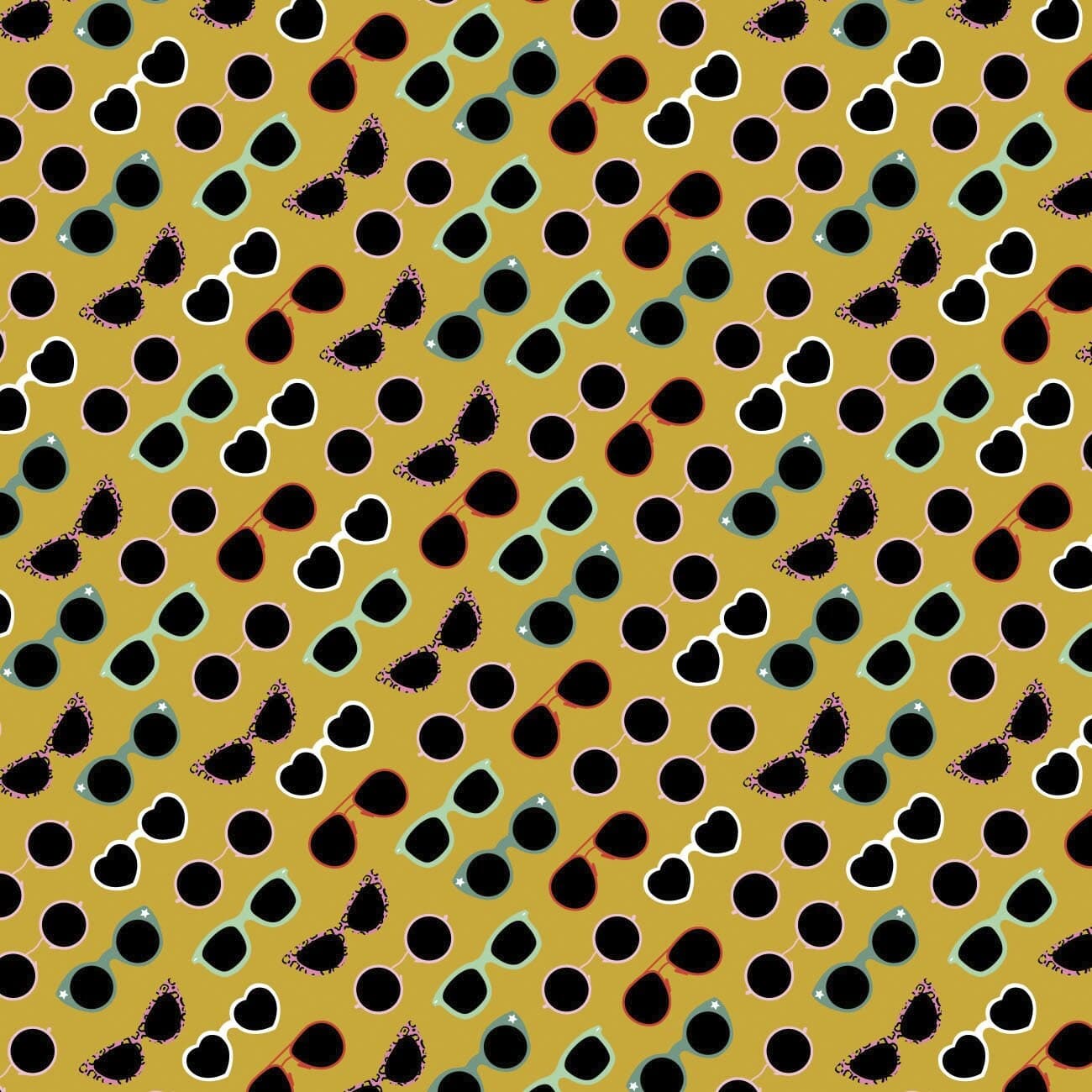 Sunglasses Cotton Fabric by the Yard - Retro Sunnies - Camelot 50210908-1