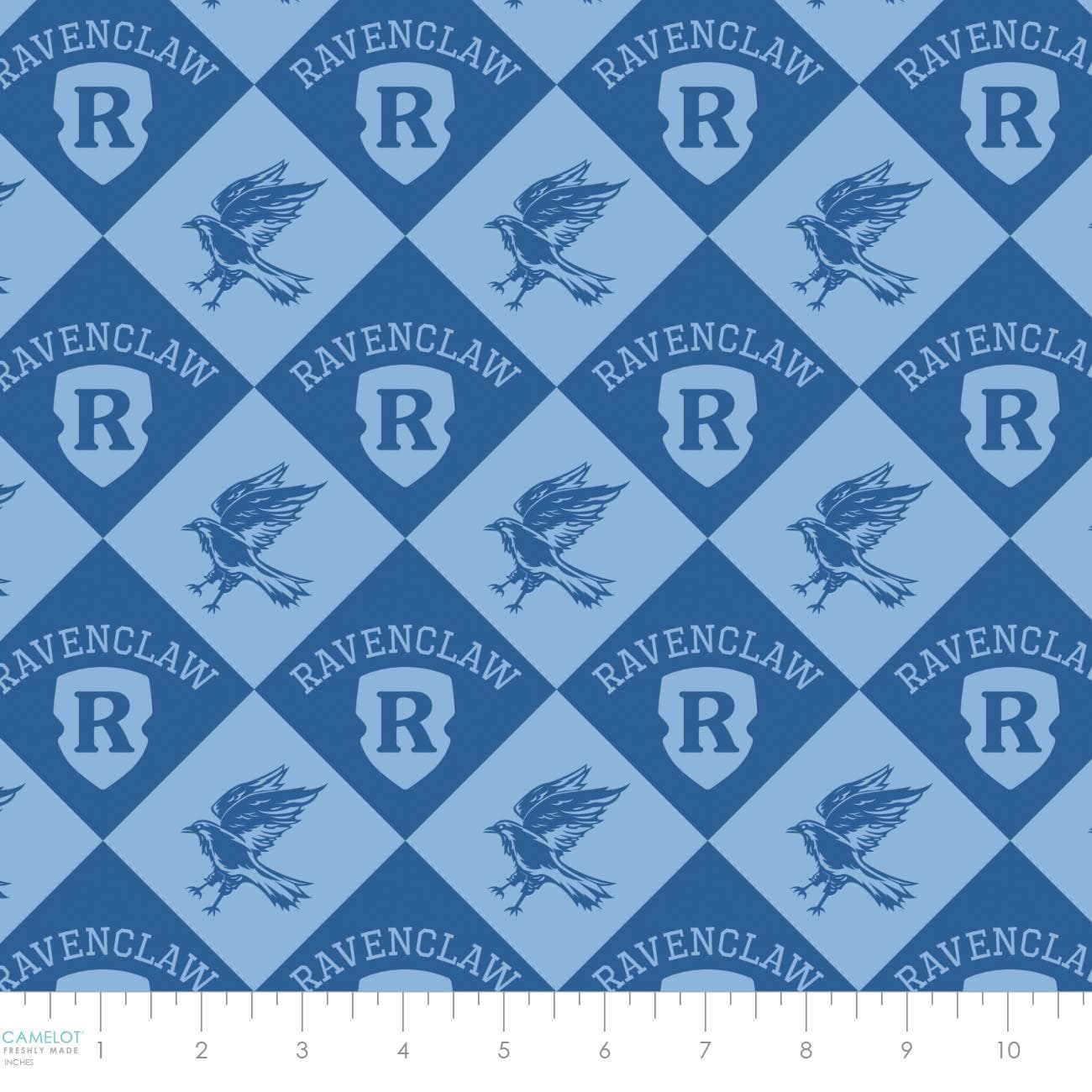 Harry Potter Cotton Fabric by the Yard - Harry Potter House Champions Ravenclaw Diamond Check Blue - Camelot 23800947-01 - image 3