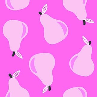 Fruit Cotton Fabric by the Yard - Fruity Pears Pink - Maja Faber for Paintbrush Studio 120-19871 - image 3
