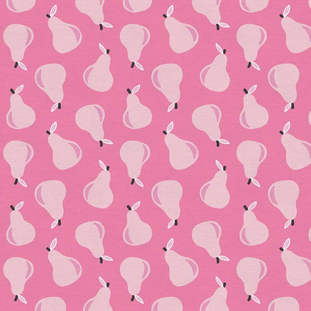 Fruit Cotton Fabric by the Yard - Fruity Pears Pink - Maja Faber for Paintbrush Studio 120-19871