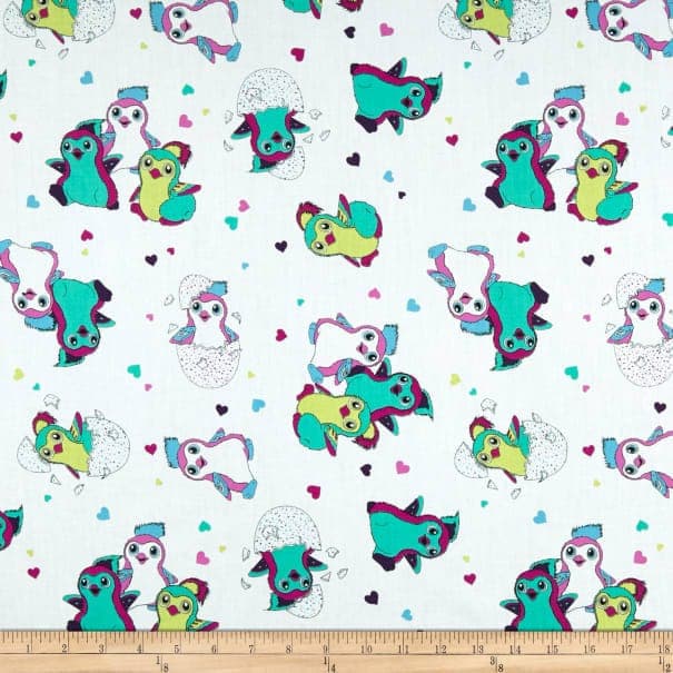 Hatchimal Fabric by the Yard - Penguala Magic Multi - Shannon Fabrics