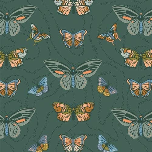 Butterfly Cotton Fabric by the Yard - Happy Camper Free Spirited - Maureen Cracknell for Art Gallery HPC-64604