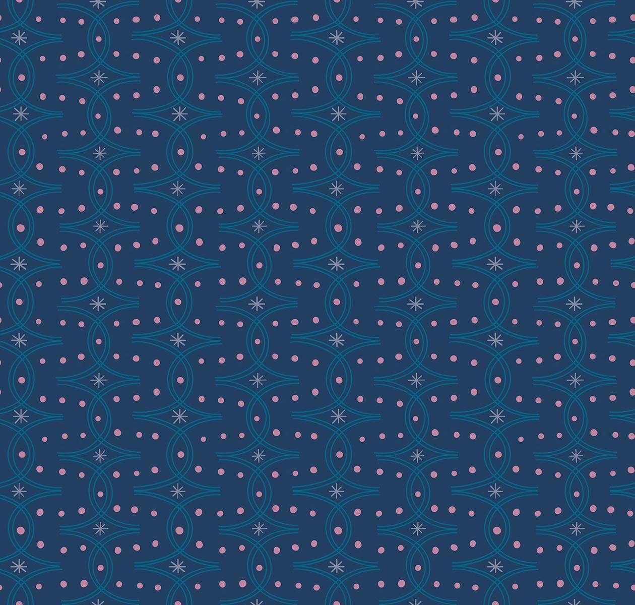 Modern Geometric Cotton Fabric by the Yard - Endpaper Main Bluebell - Jen Hewett for Ruby Star Society RS6045-14