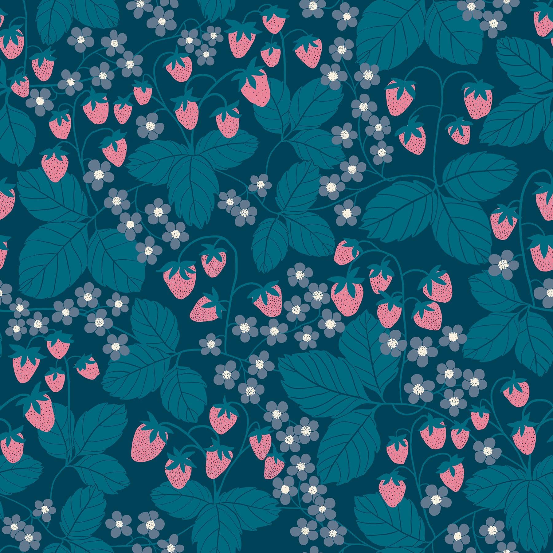 Modern Cotton Fabric by the Yard - Reimagined Landscapes Strawberry Field Galaxy - Jen Hewett for Ruby Star Society RS6054-16