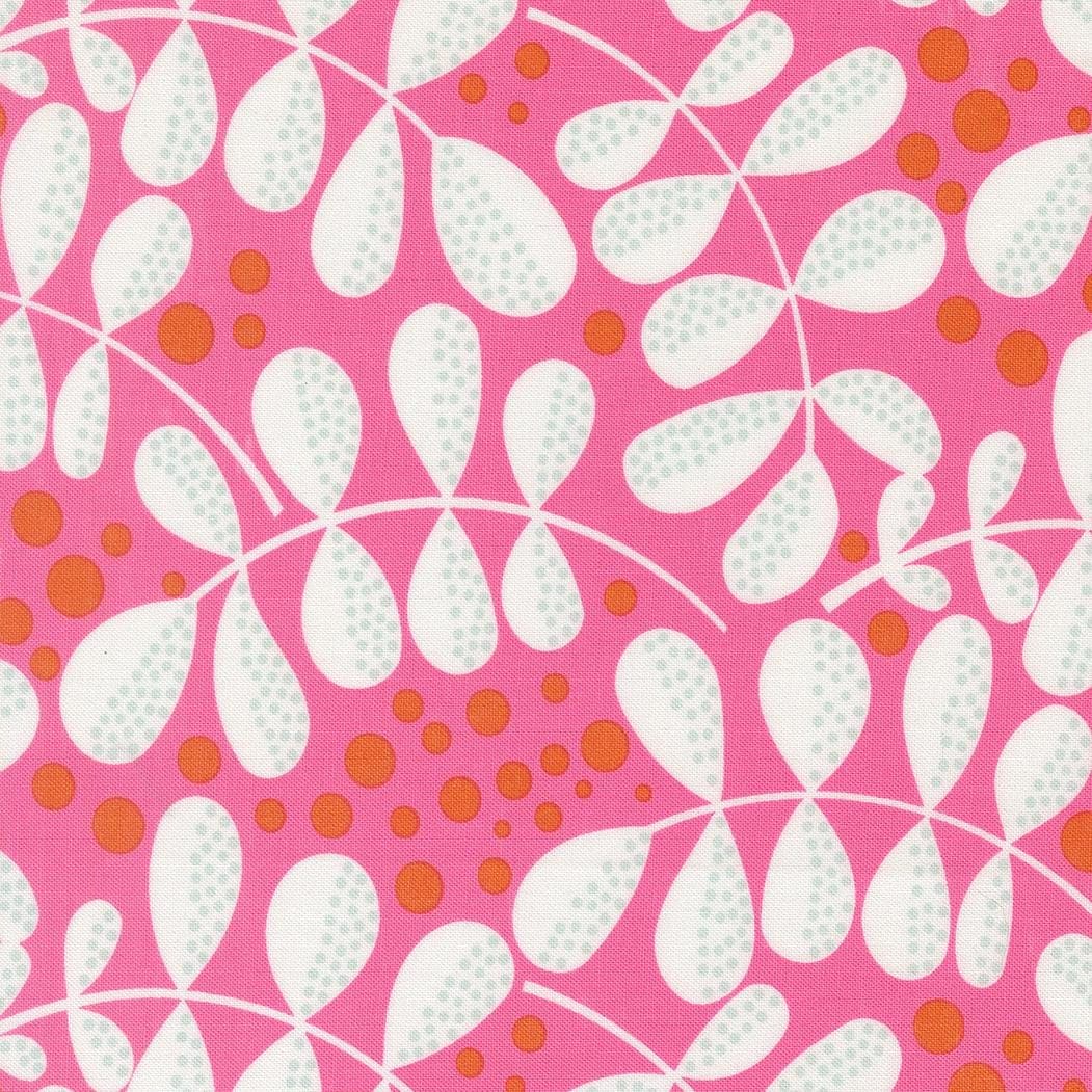 Modern Cotton Fabric by the Yard - Balisong Fern Fiesta Hibiscus - Zen Chic for Moda 11663-14