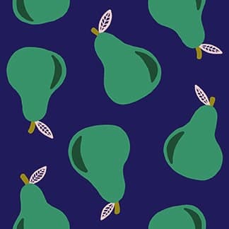 Fruit Cotton Fabric by the Yard - Fruity Pears Navy - Maja Faber for Paintbrush Studio 120-19874 - image 3