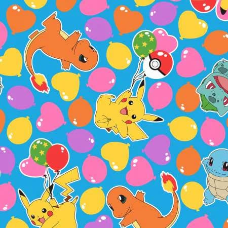 Pokémon Cotton Fabric by the Yard - Pokémon Balloons Sky - Robert Kaufman AOQ7484163