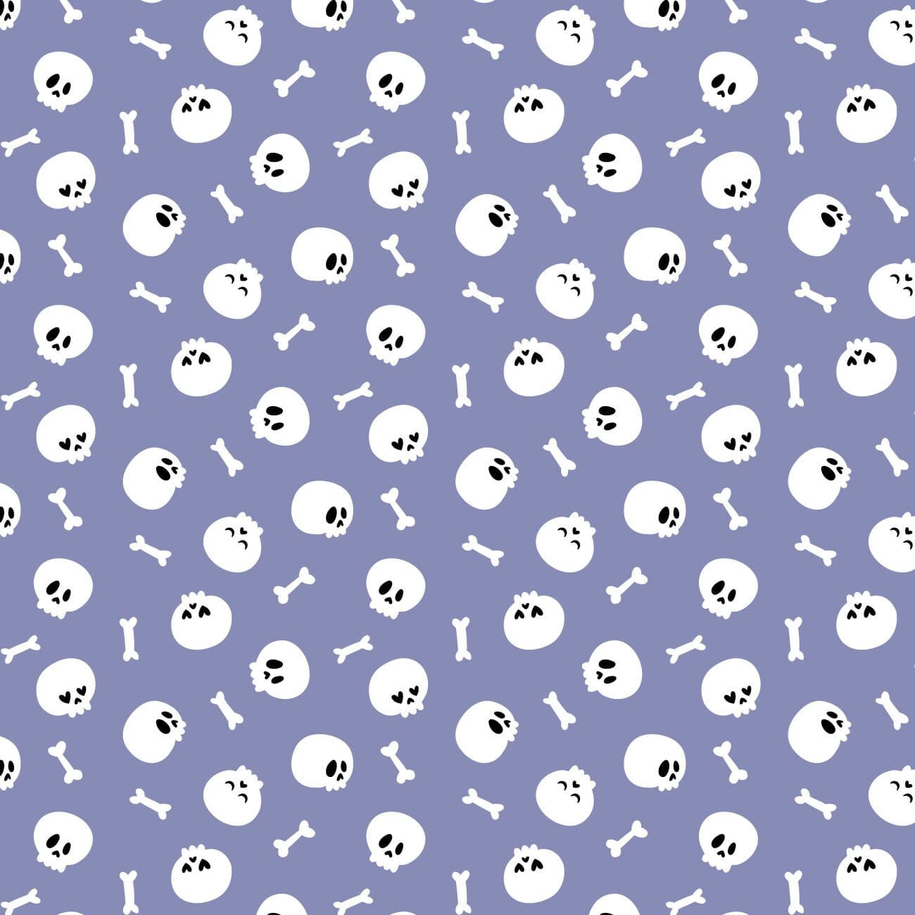 Skull Halloween Cotton Fabric by the Yard - Spellbound Bad to the Bone Light Purple - Camelot 21220704-1
