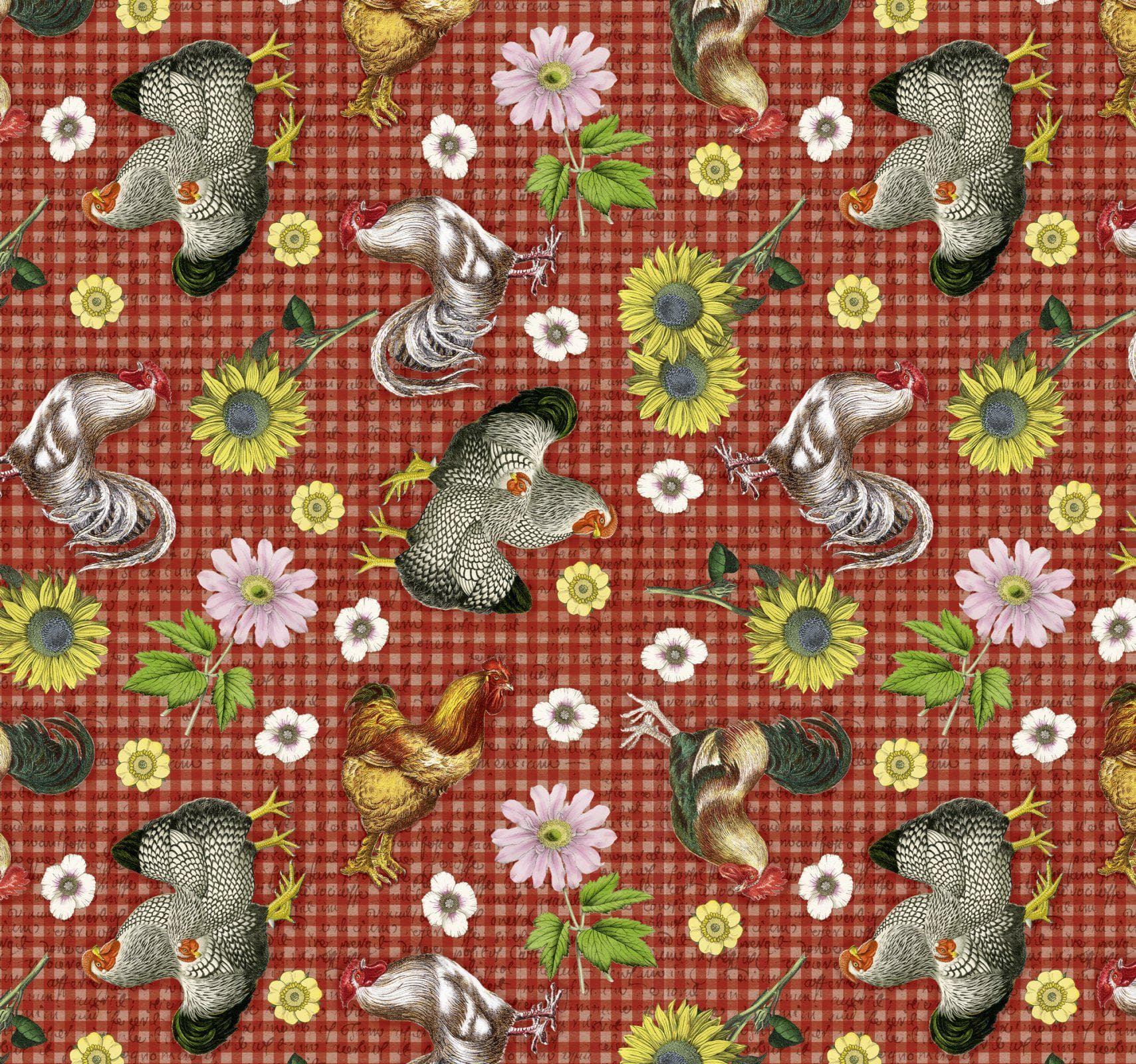 Farm Cotton Fabric by the Yard - Potpourri of Novelty Farmhouse Gingham - David's Textiles DX 1777 4C 2